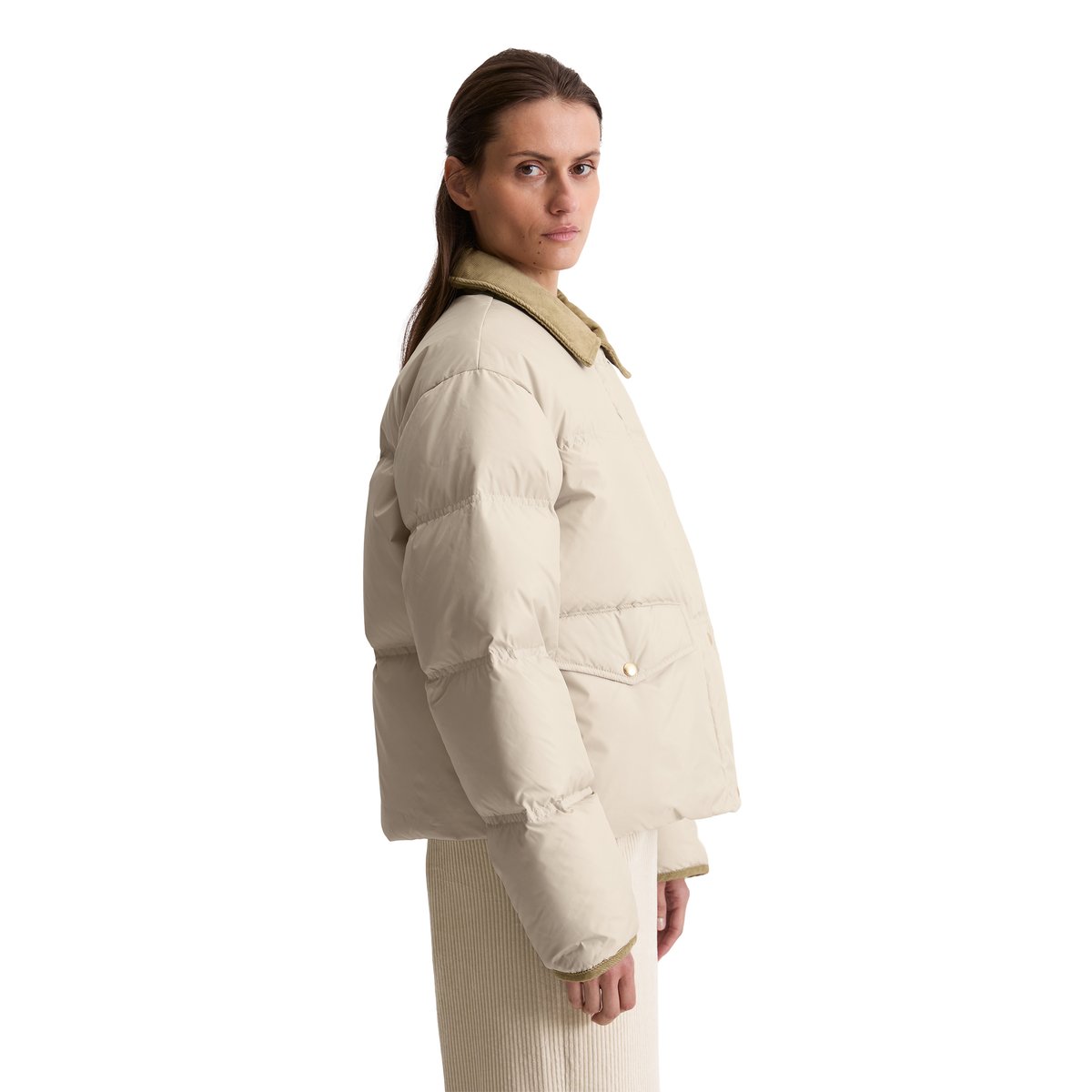 Doudoune bouffante regular style barnjacket en polyester recyclé beige, MARC O'POLO