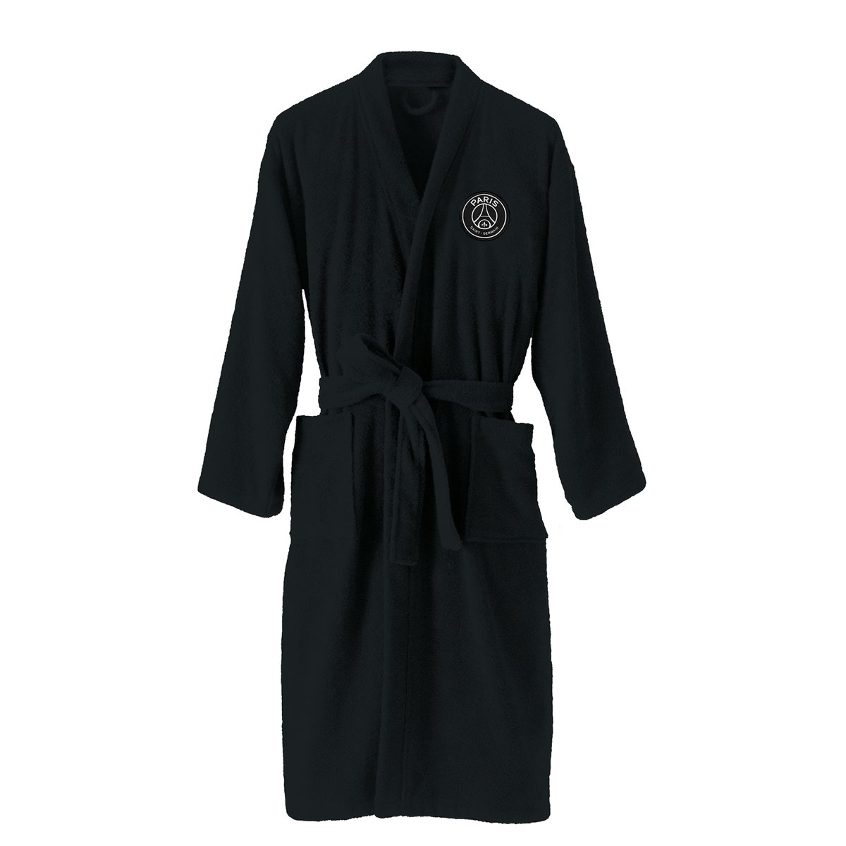 Peignoir adulte 100% coton, Paris Saint Germain PREMIUM noir, PSG