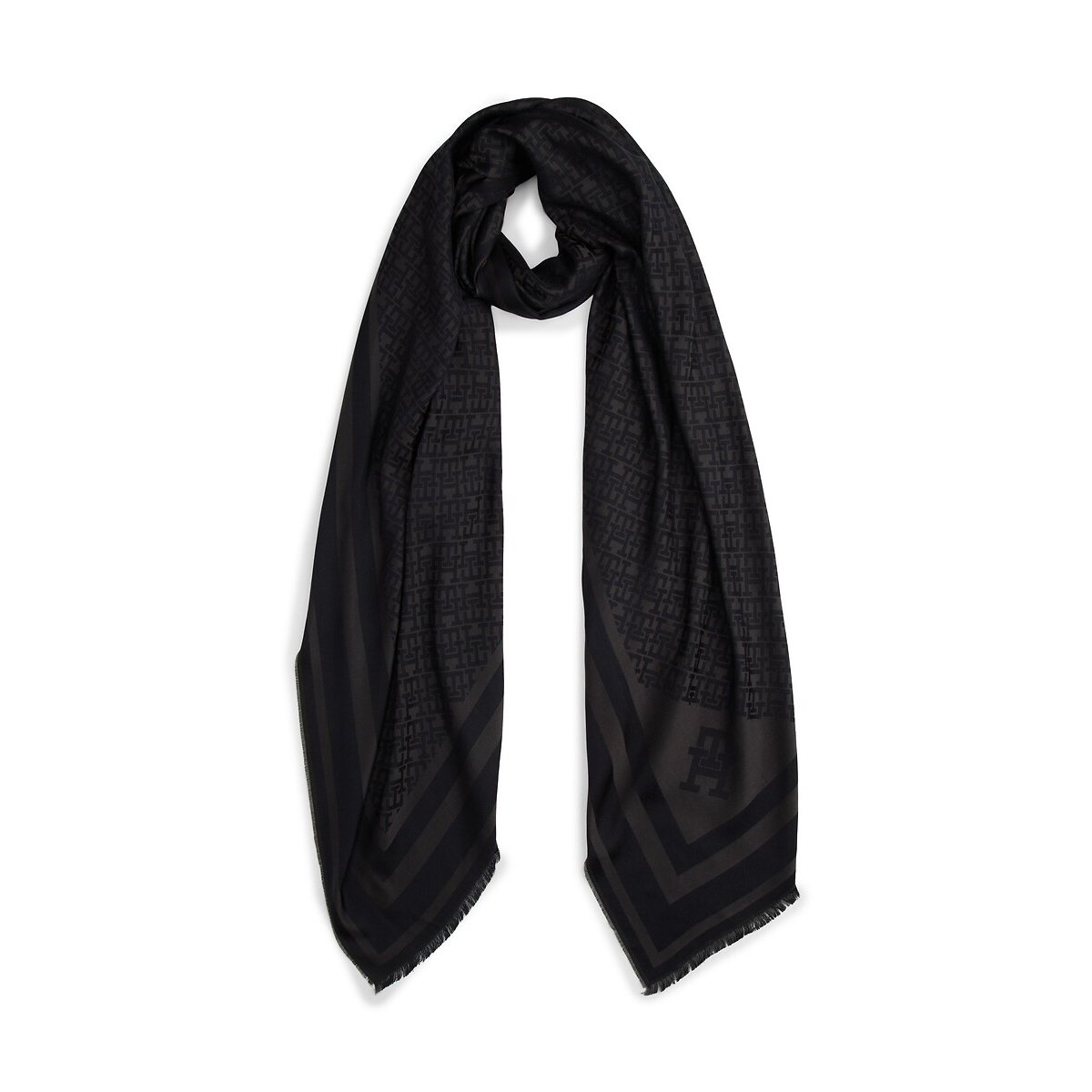 Echarpe Monogram noir, TOMMY HILFIGER