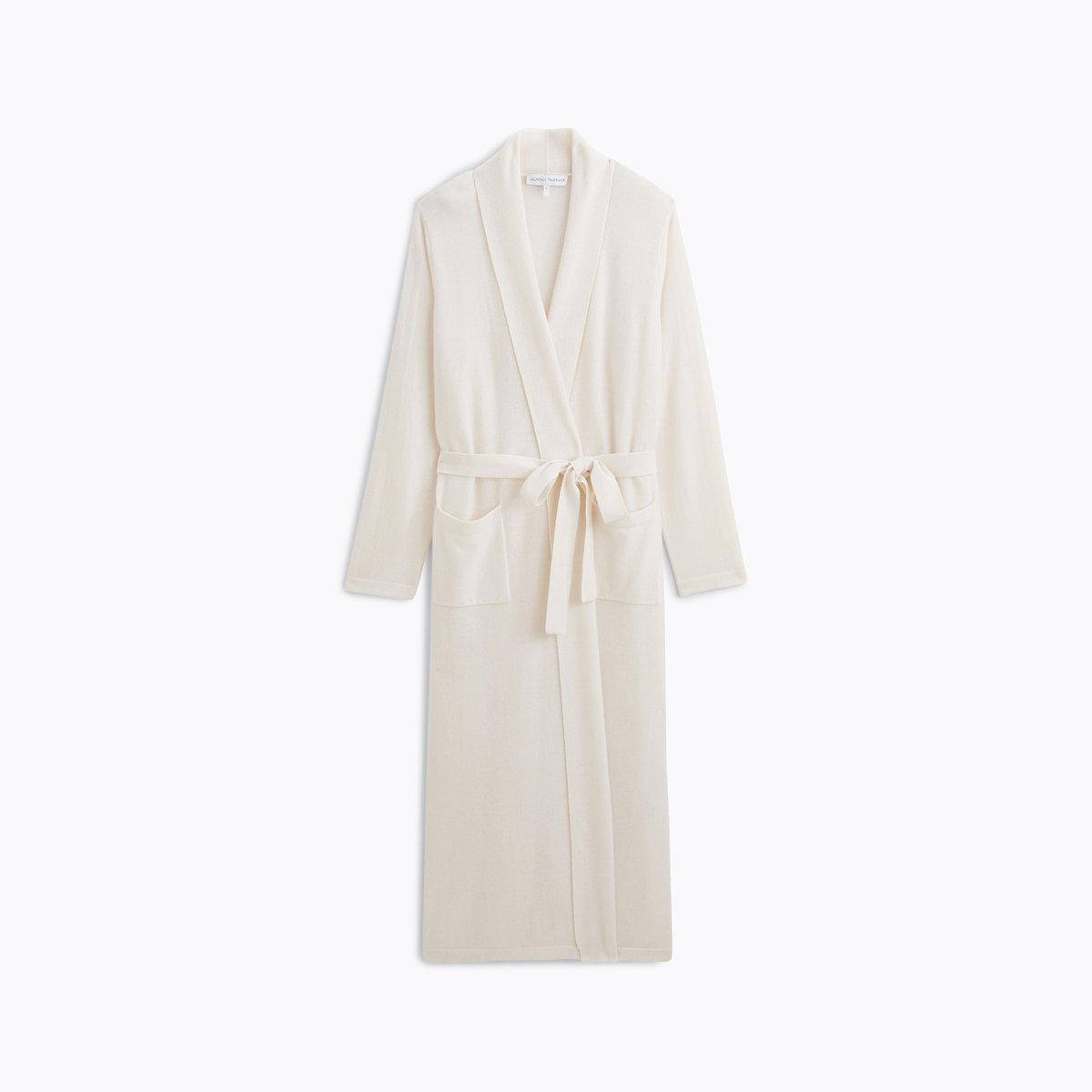 Kimono long col châle en laine cachemire DOUCEUR CACHEMIRE ecru, LAURENCE TAVERNIER