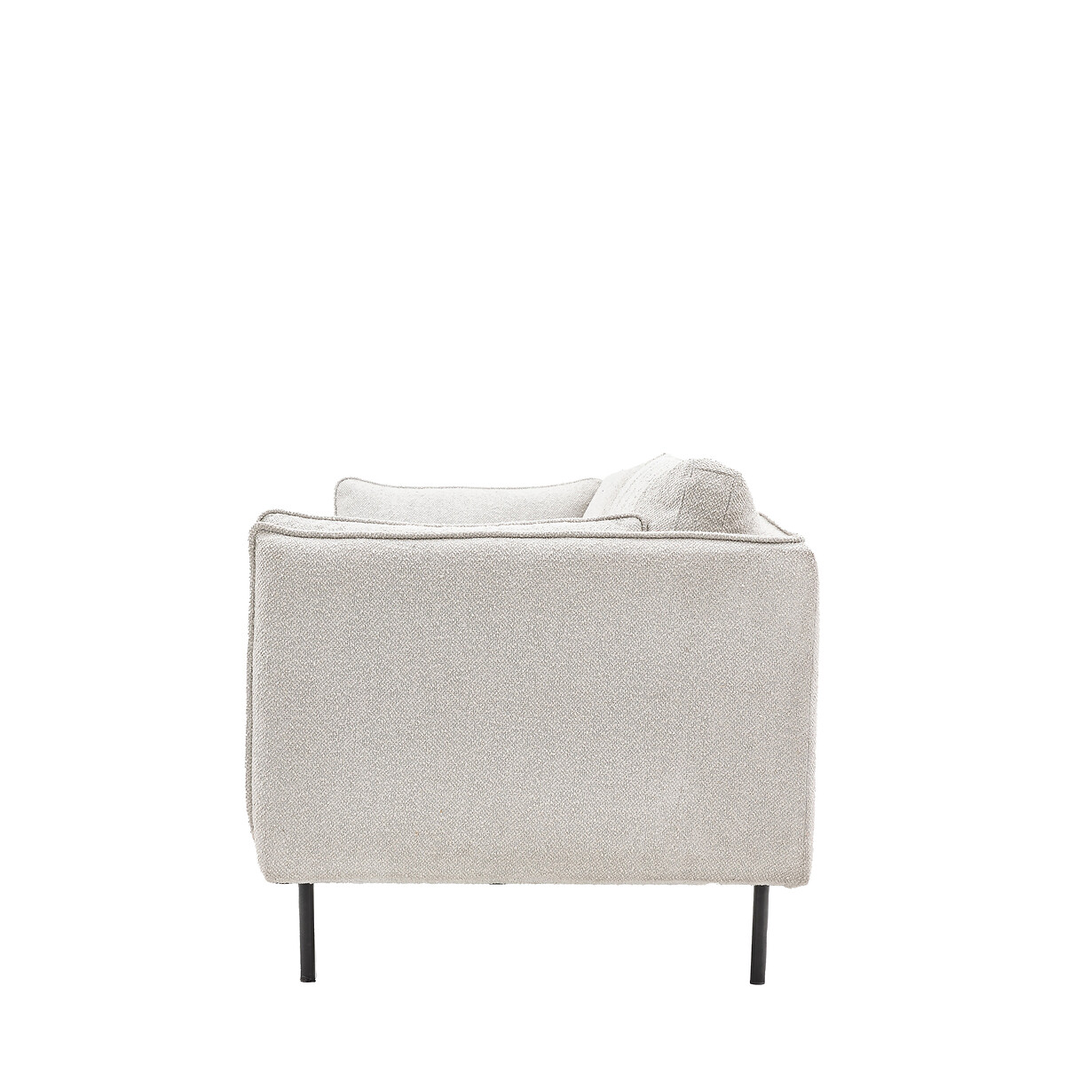 Ashar Mid-Century Boucle 3-Seater Sofa with Black Metal Legs natural, ÉDITÉ
