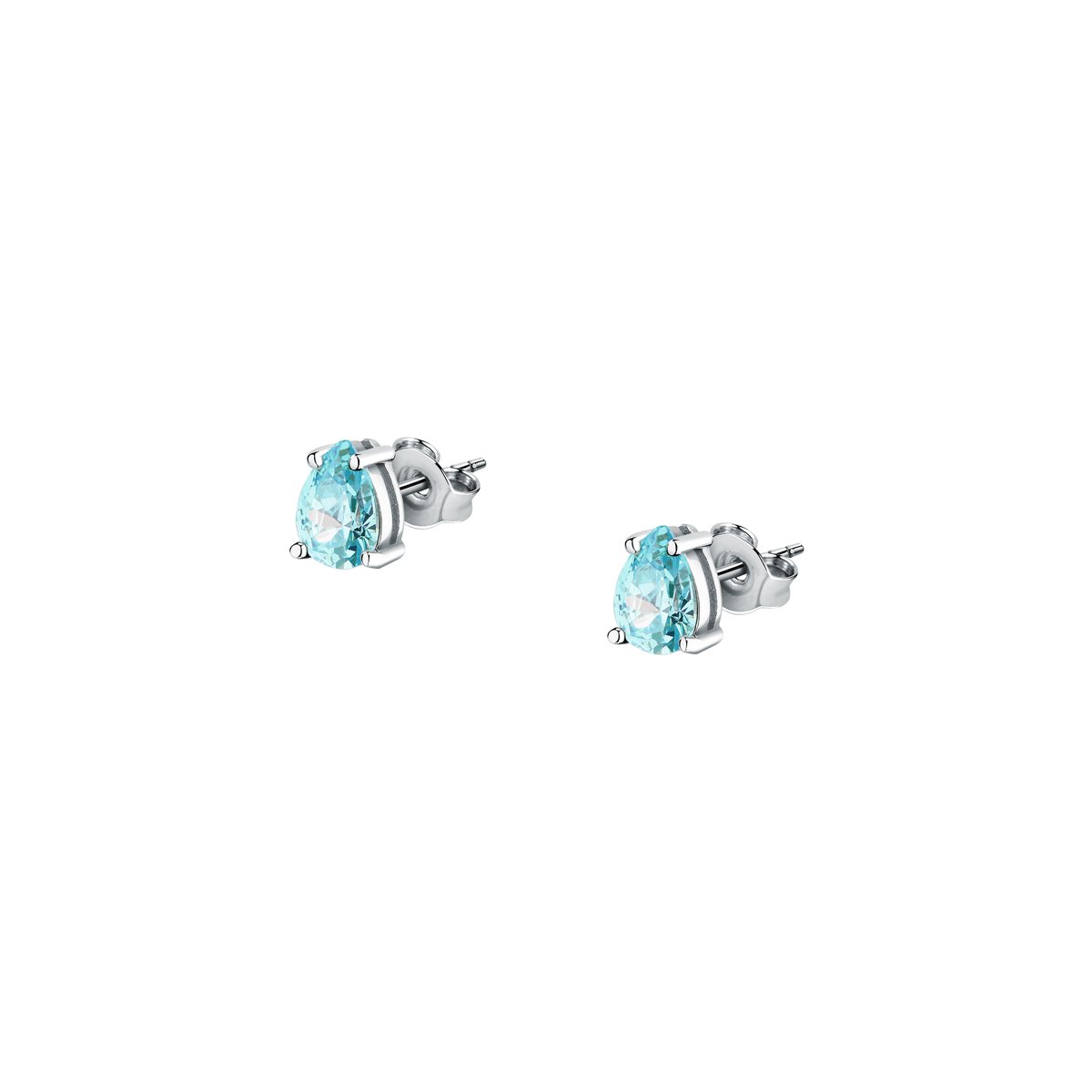 Boucles D'Oreilles en acier, cristaux, ipg TESORI argent, bleu clair, MORELLATO