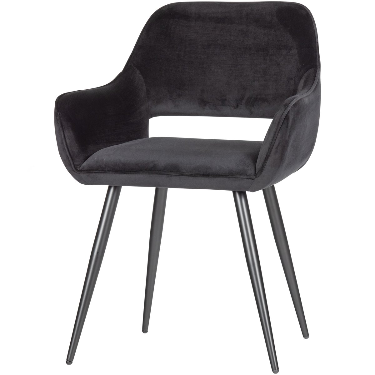 Chaises de table velours JELLE noir, WOOOD