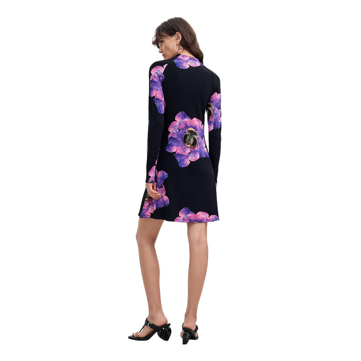 Robe longue à fleurs M. C. Lacroix noir, DESIGUAL