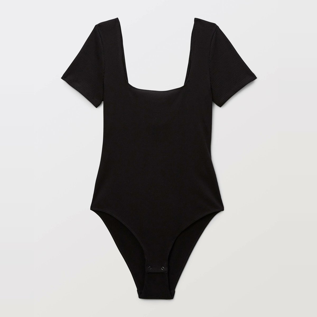 Body manches courtes côtelé noir, MONOPRIX