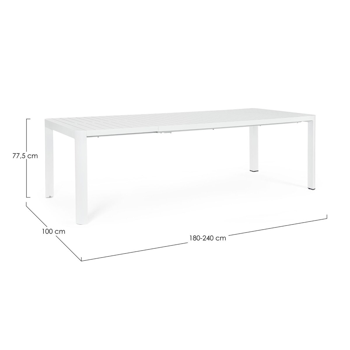 Table de jardin extensible 180/240 et 8 chaises empilables - AVIGNON blanc, HELLIN, DEPUIS 1862