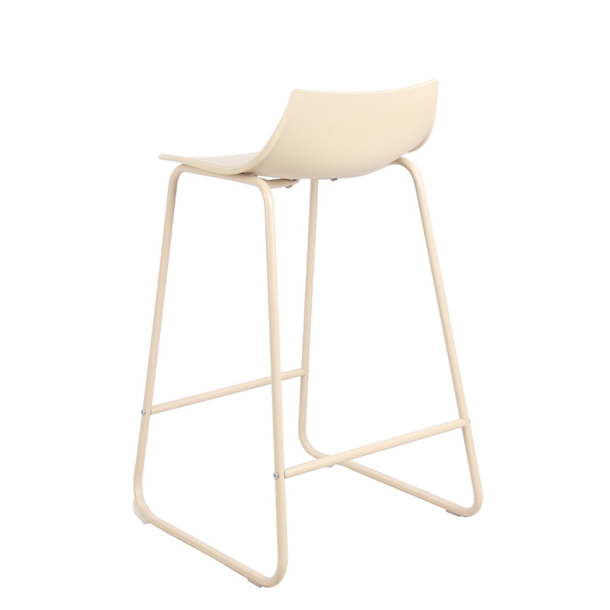 Lot de 4 chaises de bar en plastique et métal H66cm- LAMER beige, DRAWER