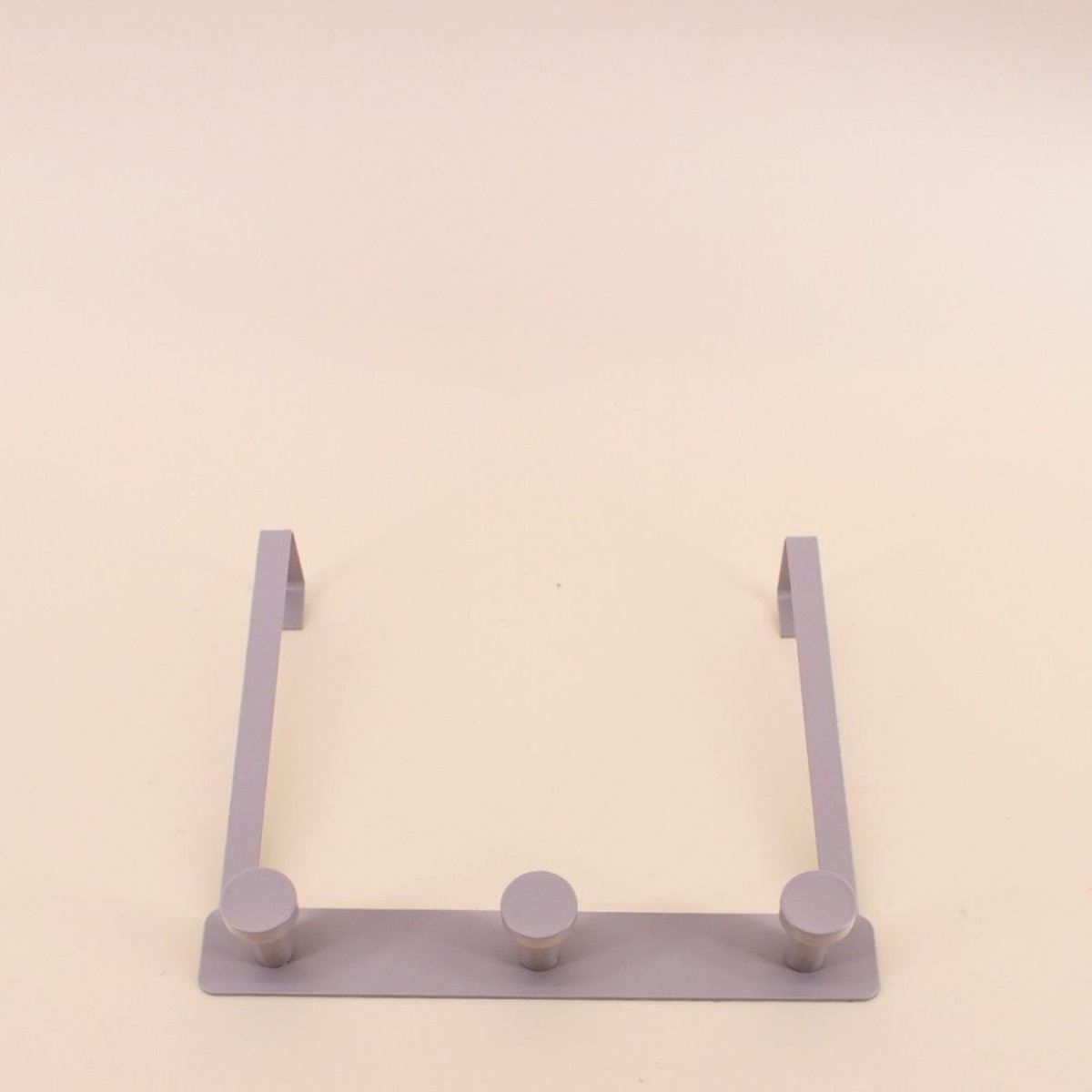 Patère de porte en métal 3 têtes gris, ORNAMI