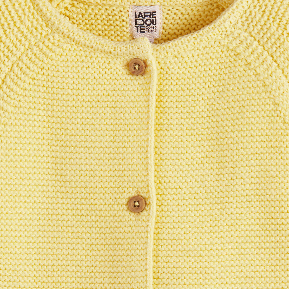 Casaco com botões, em ponto de liga amarelo, LA REDOUTE COLLECTIONS