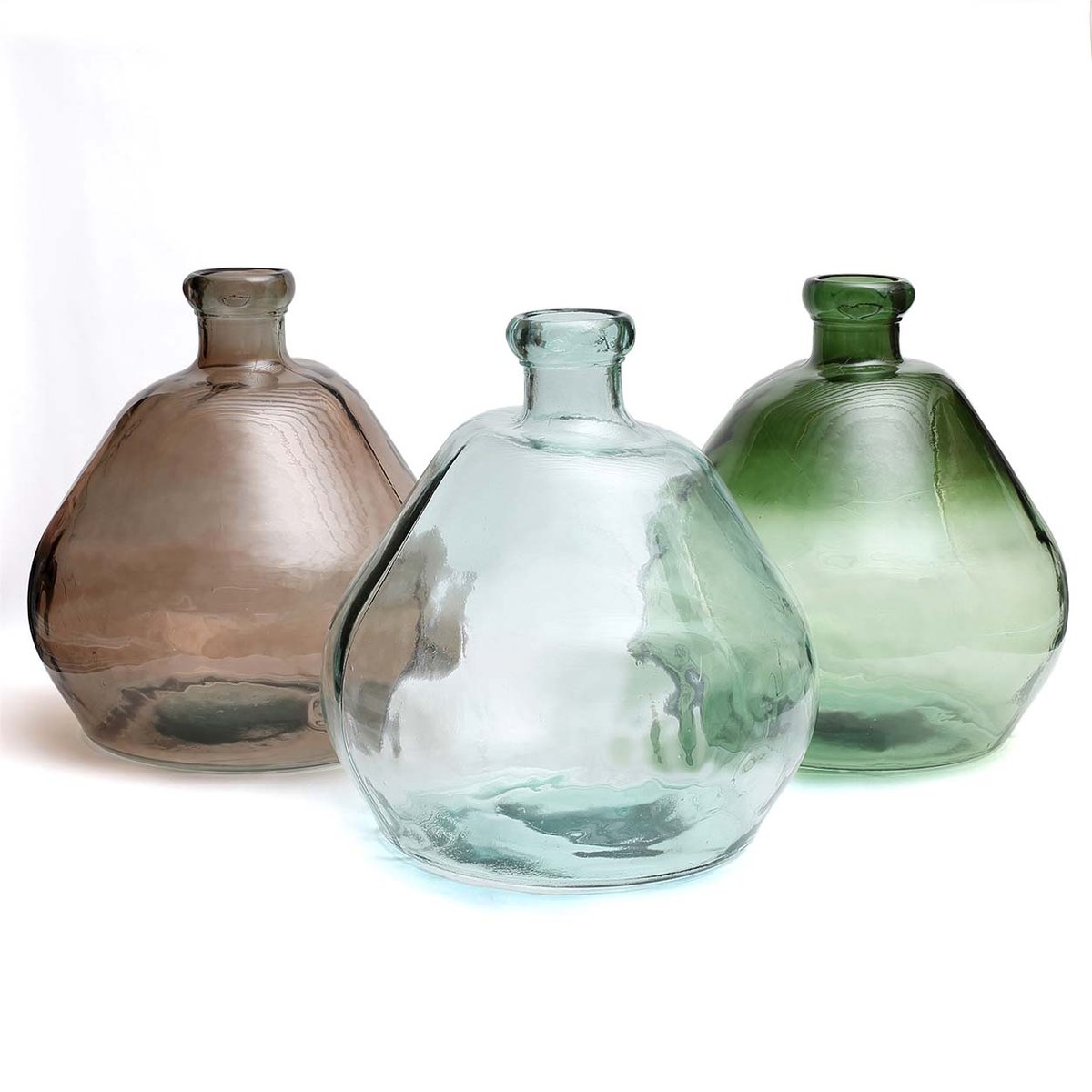 Le vase en verre recyclé BOLAI vert, BAZAR BIZAR