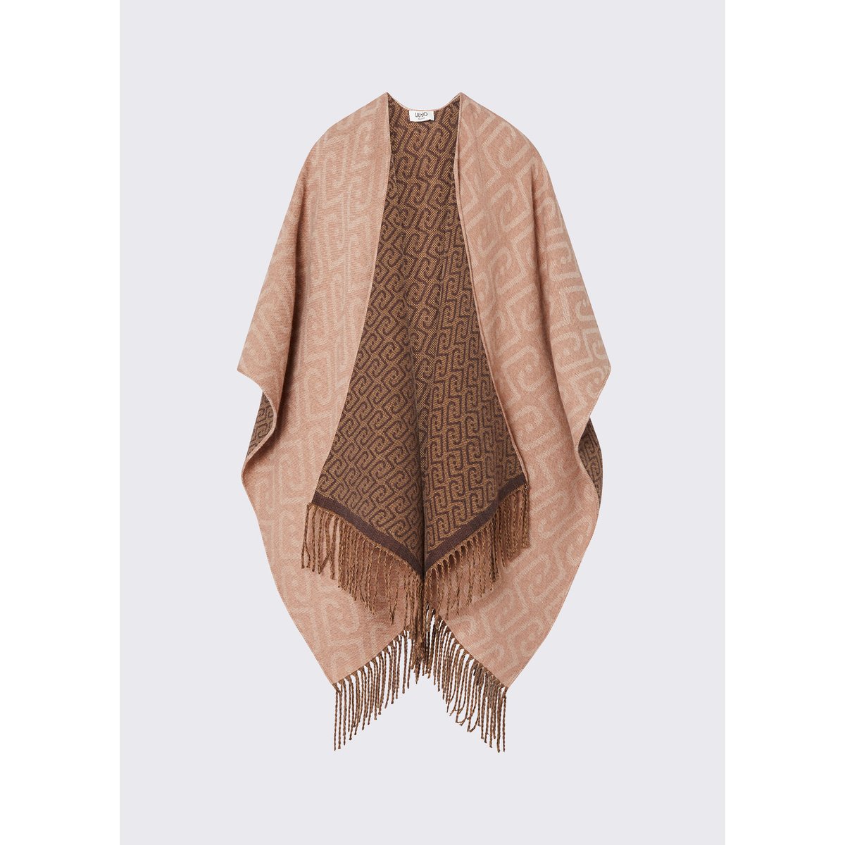 Poncho Jacquard Monogramme camel, LIU JO