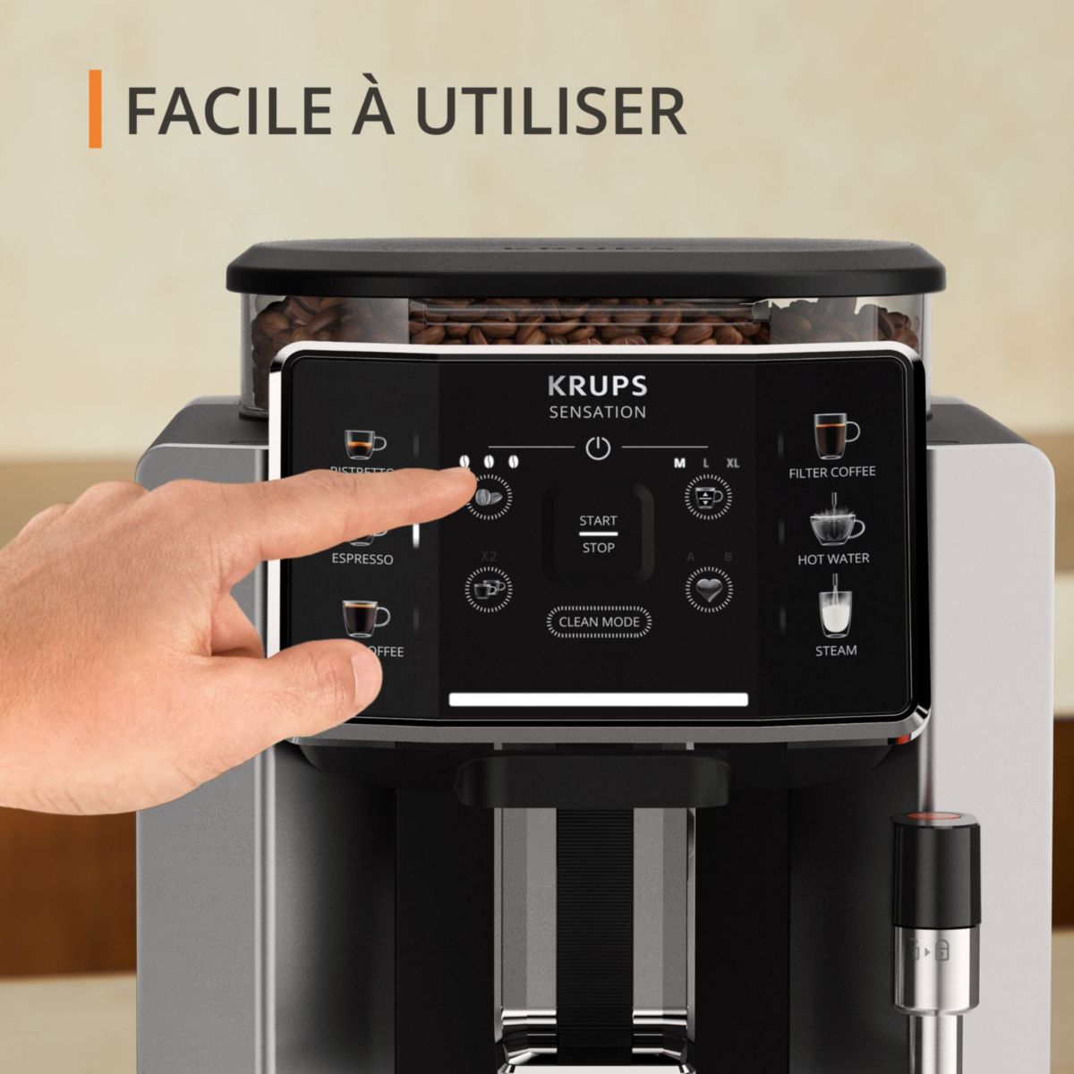 Expresso Broyeur EA910E10 sensation silver couleur unique, KRUPS