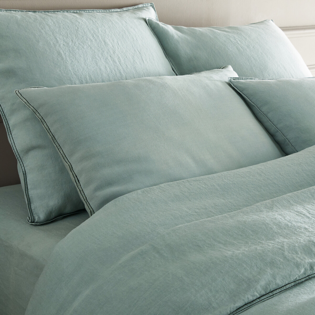 Housse de couette chanvre lavé, Helm vert minéral, AM.PM