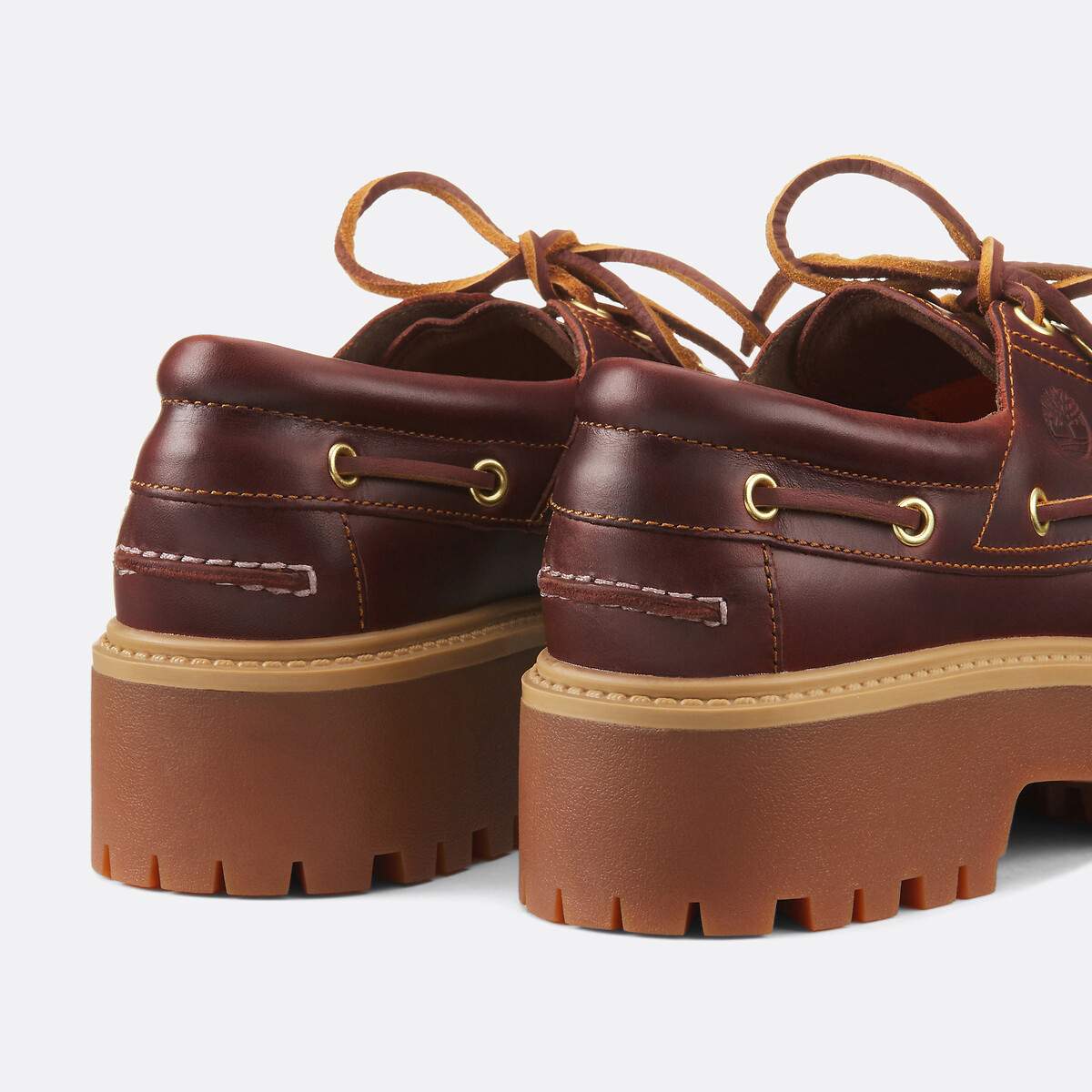 Derbies compensées en cuir STONE STREET BOAT SHOE marron, TIMBERLAND
