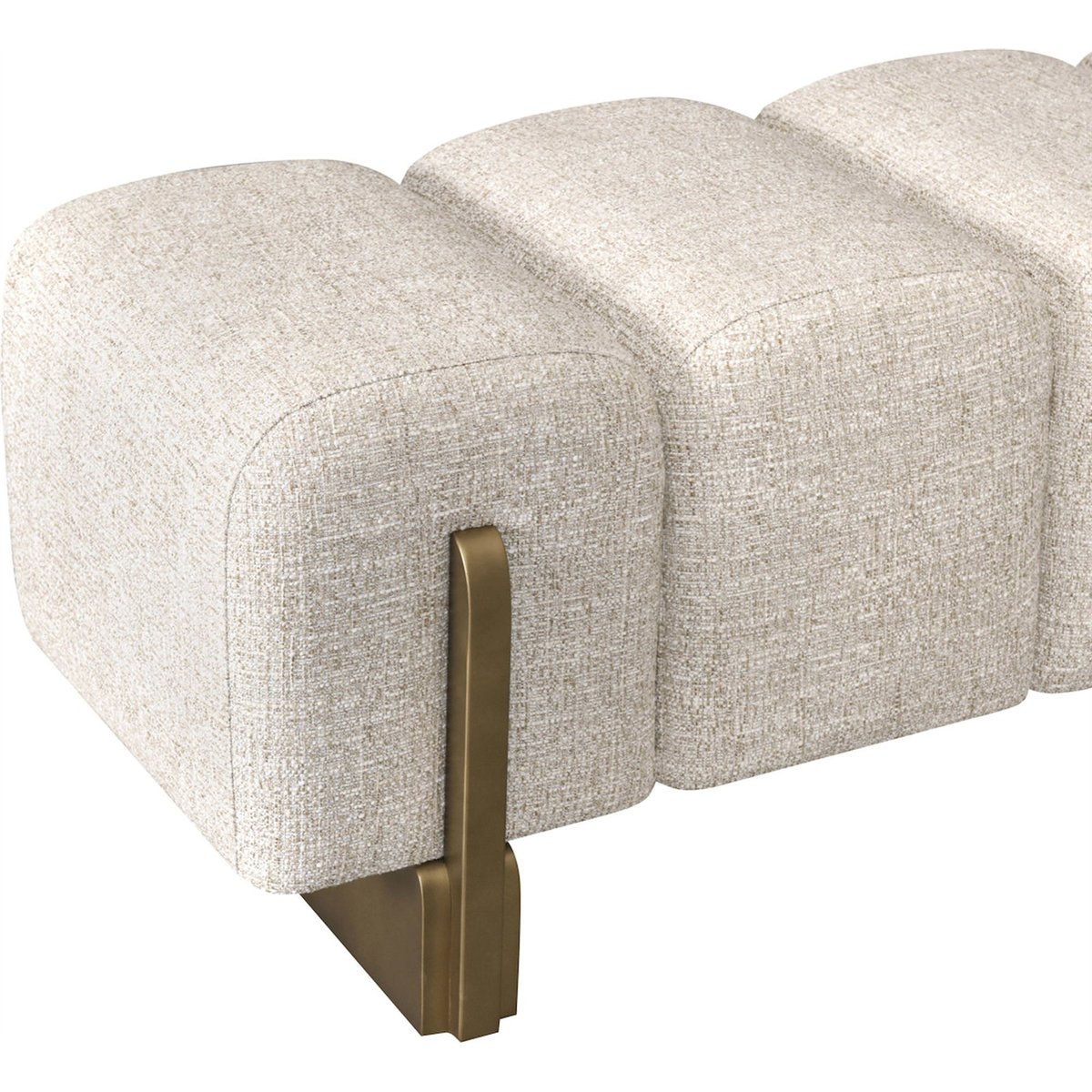 Banc en tweed crème et bronze doré, RECOLLECTION