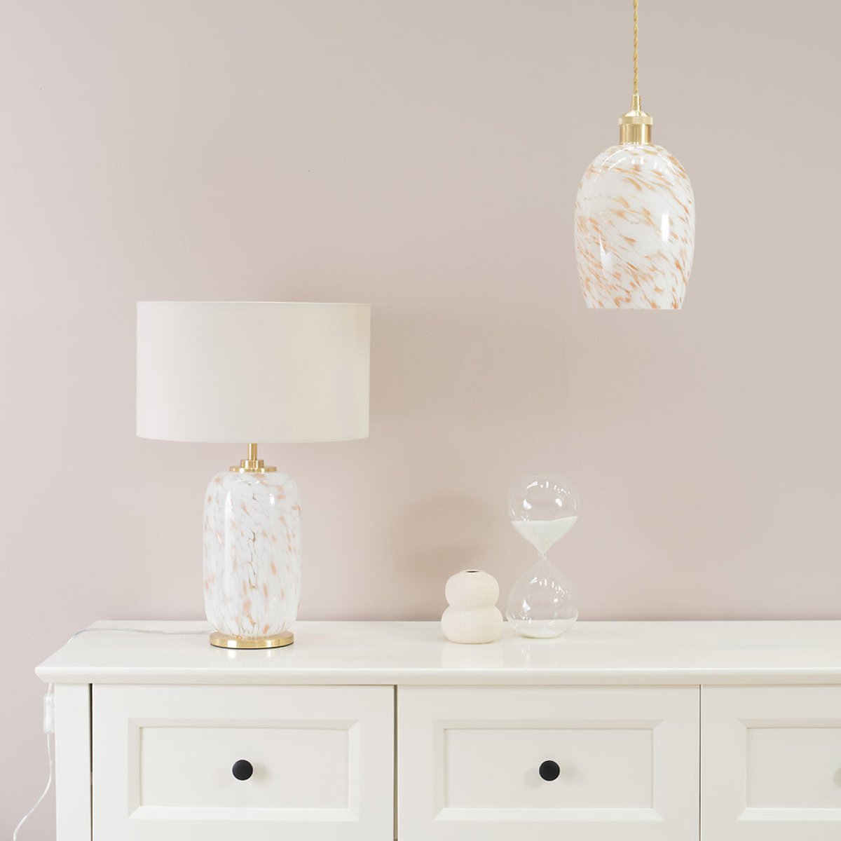 Indie Confetti Glass Table Lamp white, SO'HOME