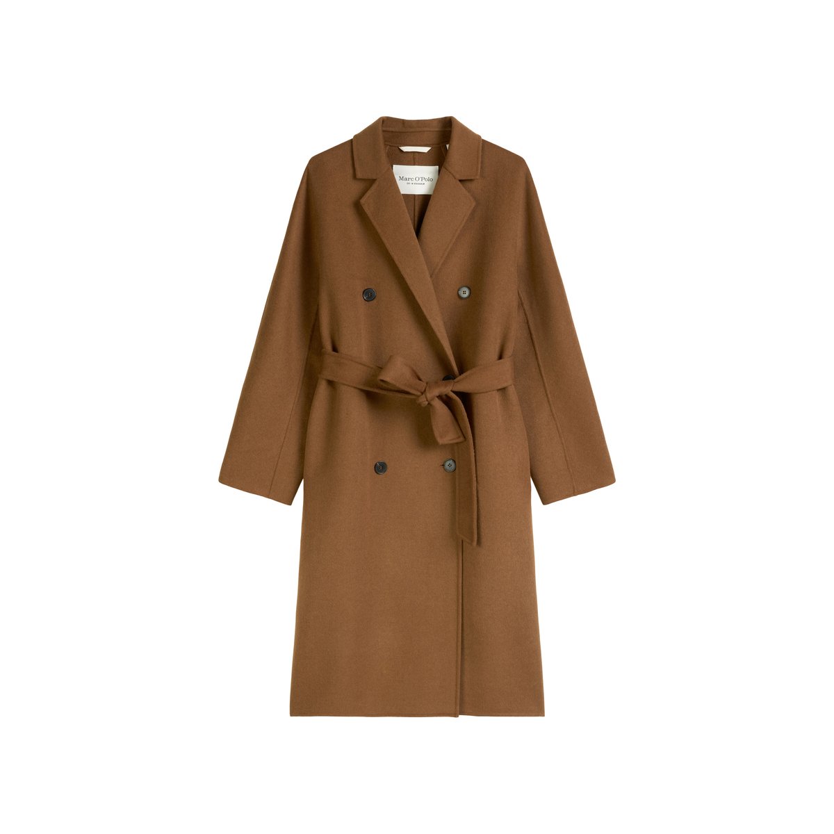 Manteau relaxed en mélange de laine double face marron clair, MARC O'POLO