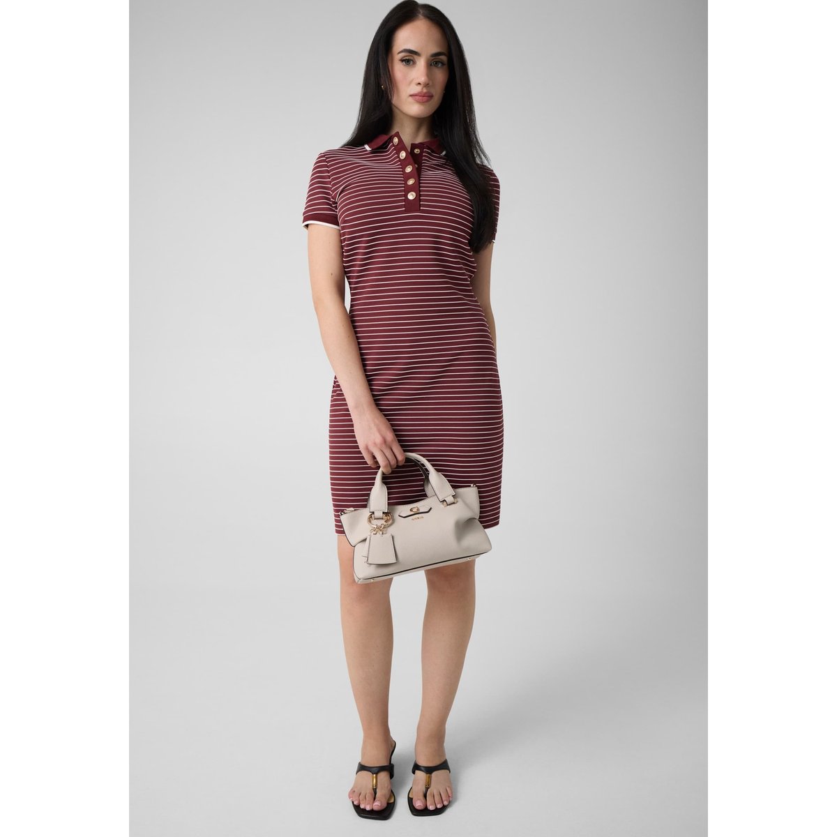 Sac Mini Satchel Suzy crème, GUESS