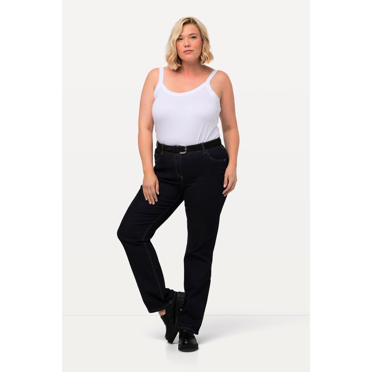 Jean Marie, coupe Bootcut 5 poches jean bleu foncé, ULLA POPKEN