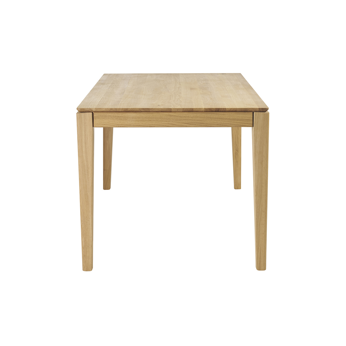 Table à manger rectangulaire extensible rallonge intégrée en bois clair chêne massif L160-245 cm NELYA bois brut, MILIBOO