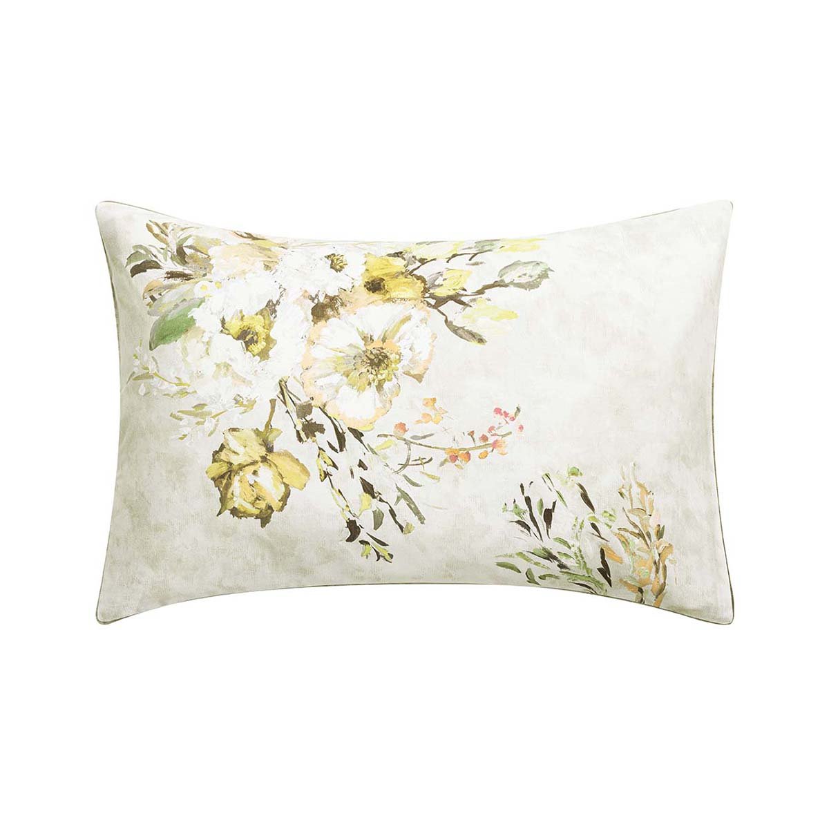 Taie d'oreiller imprimée en satin de coton, MARGARETTA beige, DESIGNERS GUILD