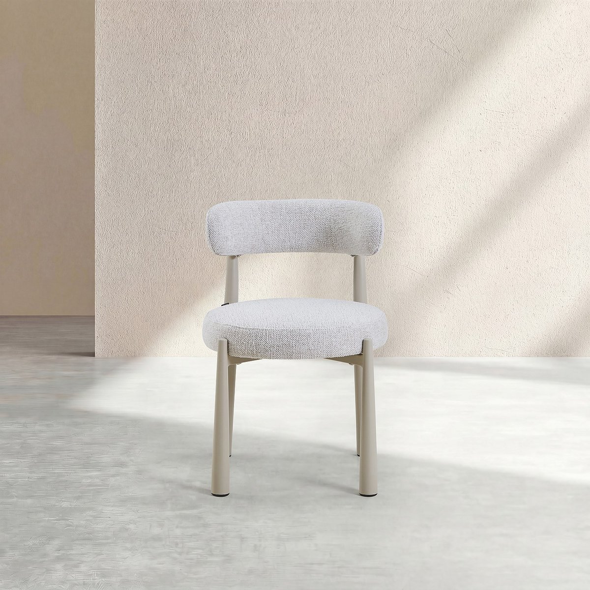 Lot de 2 chaises en tissu et métal crème BRYNE ivoire, HABITAT