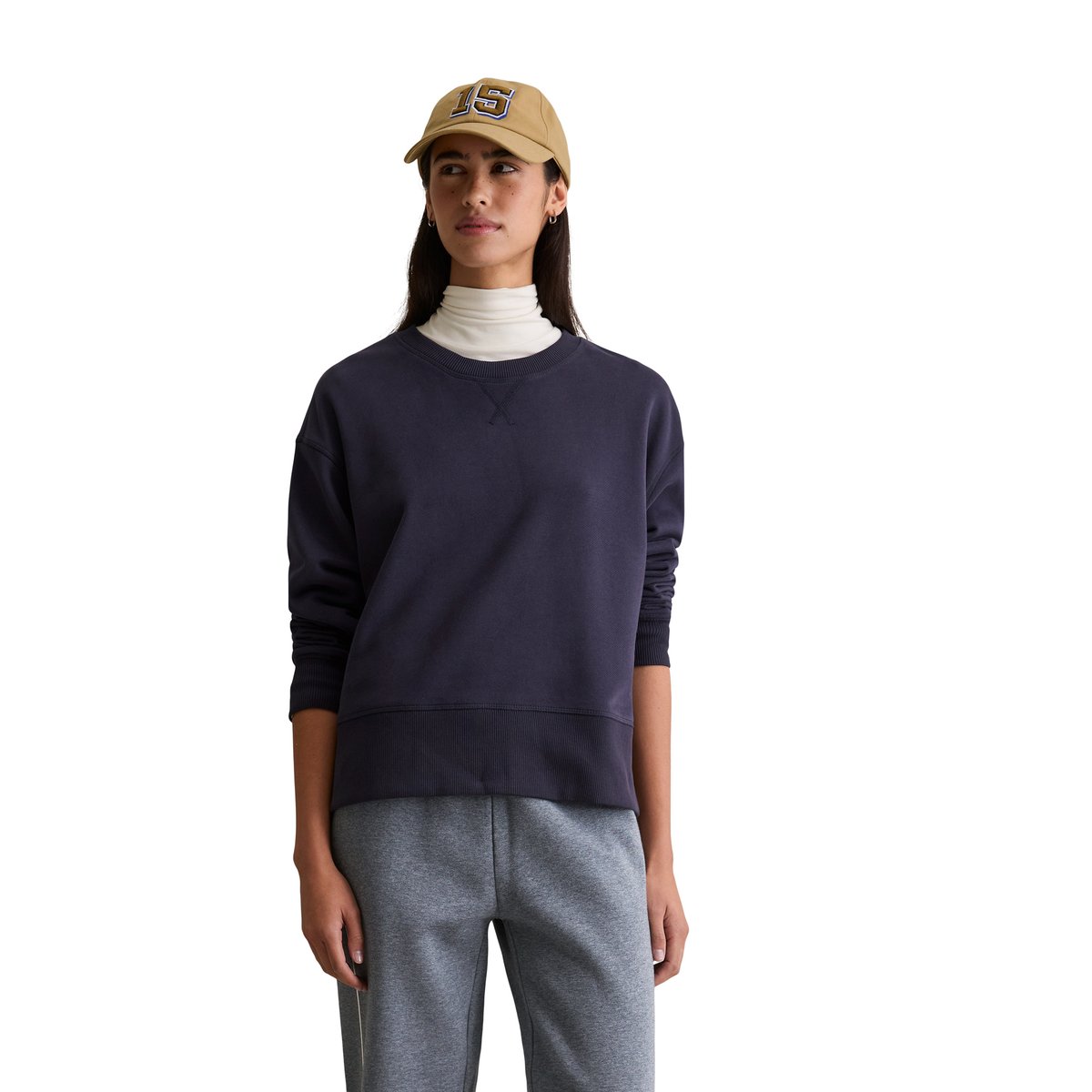 Sweat-shirt relaxed en mélange de coton organique bleu foncé, MARC O’POLO DENIM