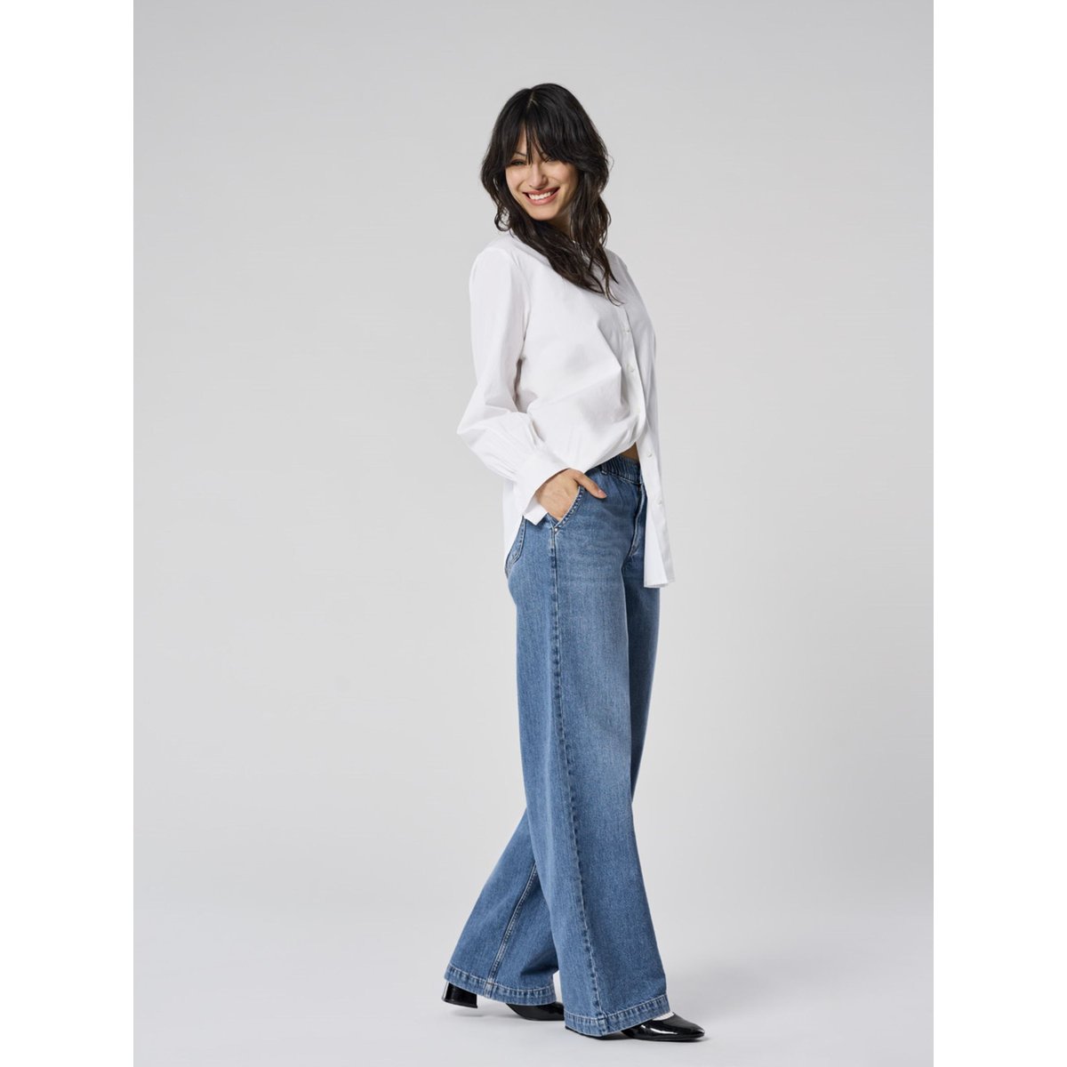 Jean À Jambe Large medium blue denim, ONLY