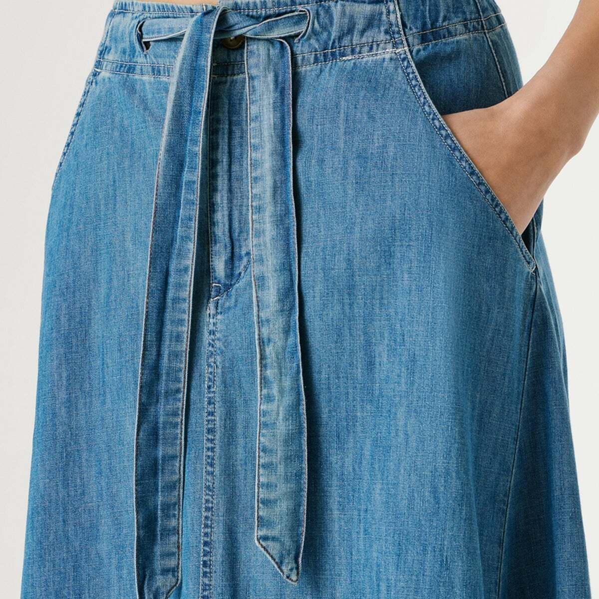 Jupe Longue Coupe Regular En Denim 7oz indigo lightweight denim, PEPE JEANS