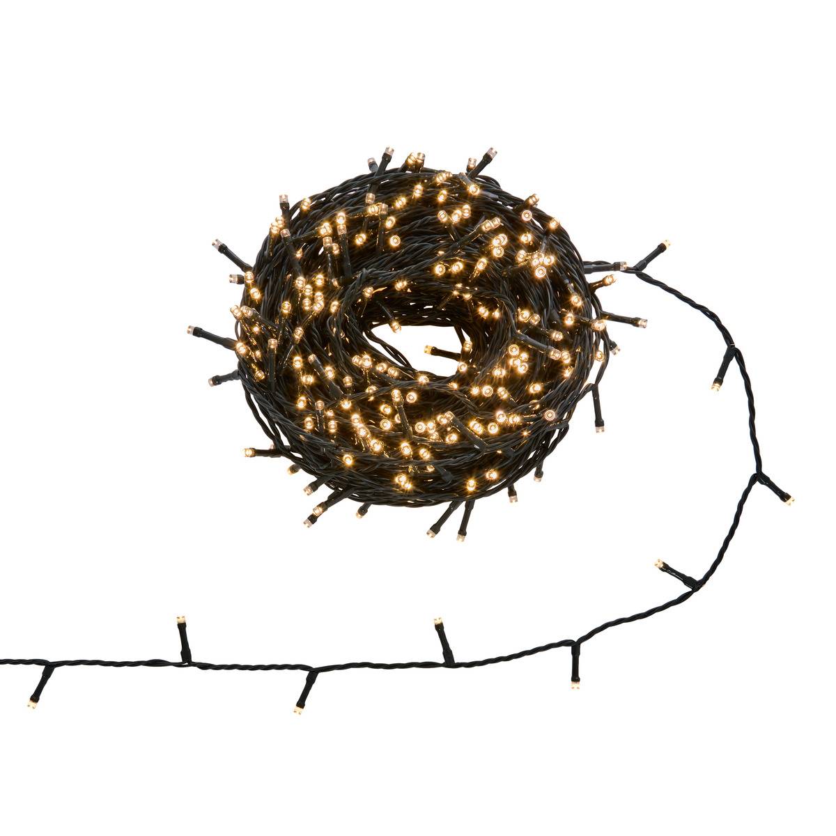 Guirlande lumineuse d'extérieur 30 m 400 LED blanc froid fil transparent 13 fonctions avec minuteur sur secteur blanc chaud, ATMOSPHERA