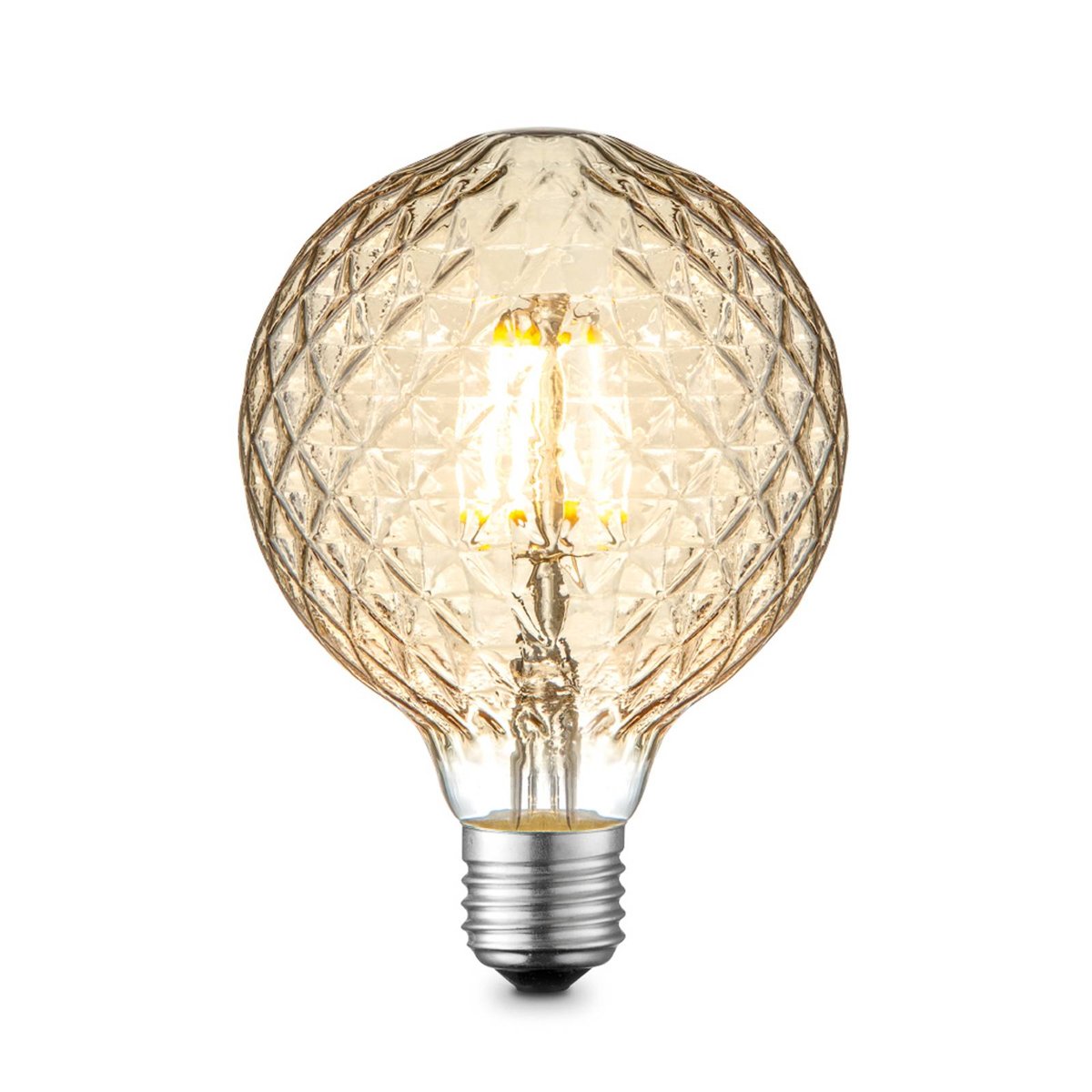 Ampoule E27 en verreLED, E27 G95 LED 4W ambre, LUCANDE