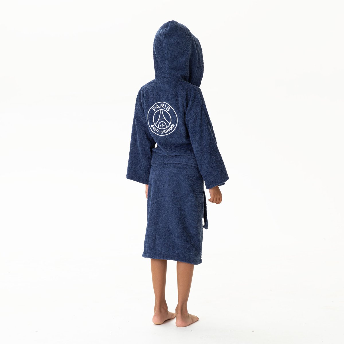Peignoir enfant brodé 100% coton, Paris Saint Germain PARISIAN bleu, PSG