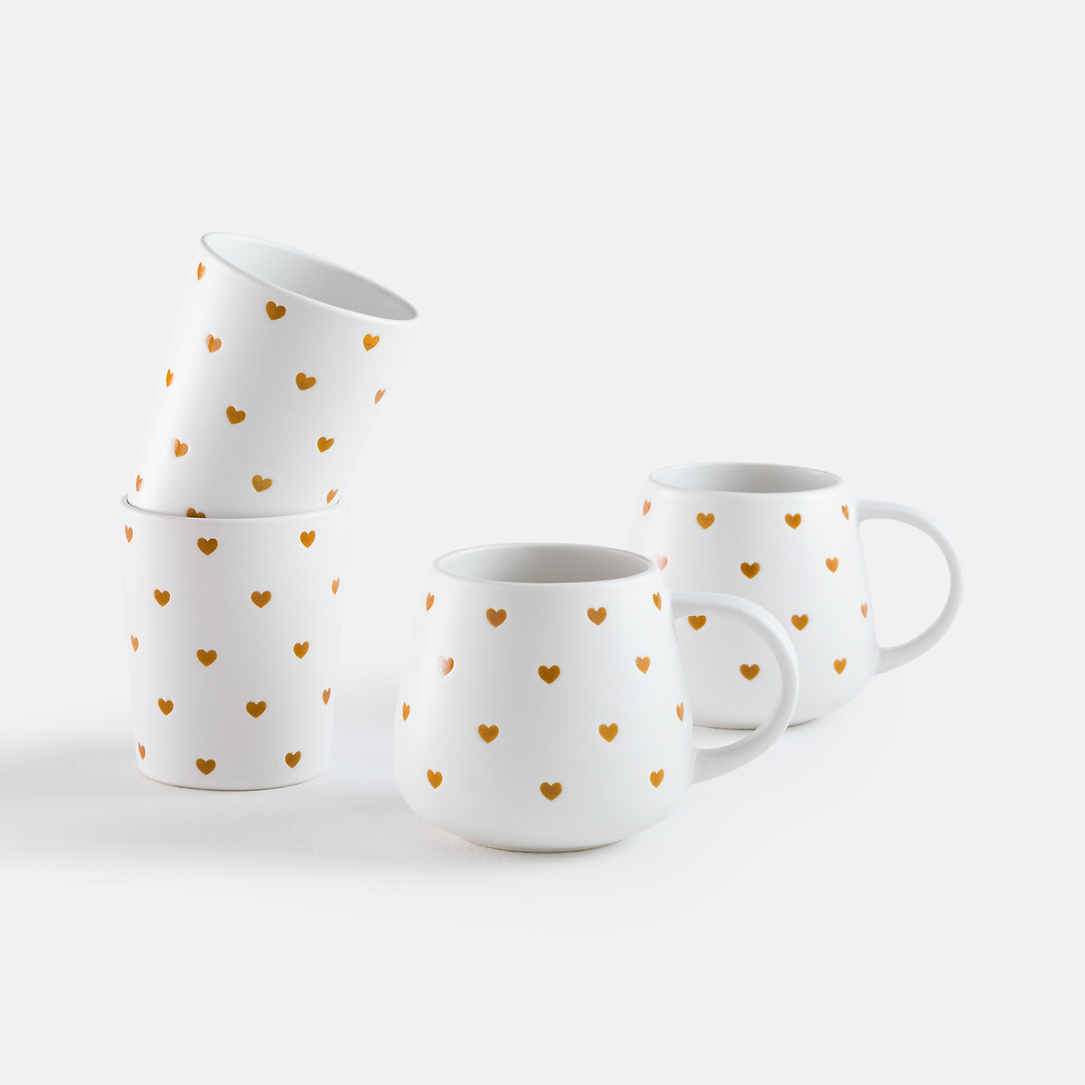 Lot de 2 mugs imprimé cœurs, SCACCO caramel, LA REDOUTE INTERIEURS