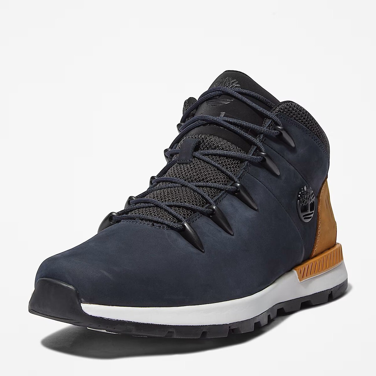 Scarpe da ginnastica alte Sprint Trekker Mid Lace in pelle blu marino, TIMBERLAND