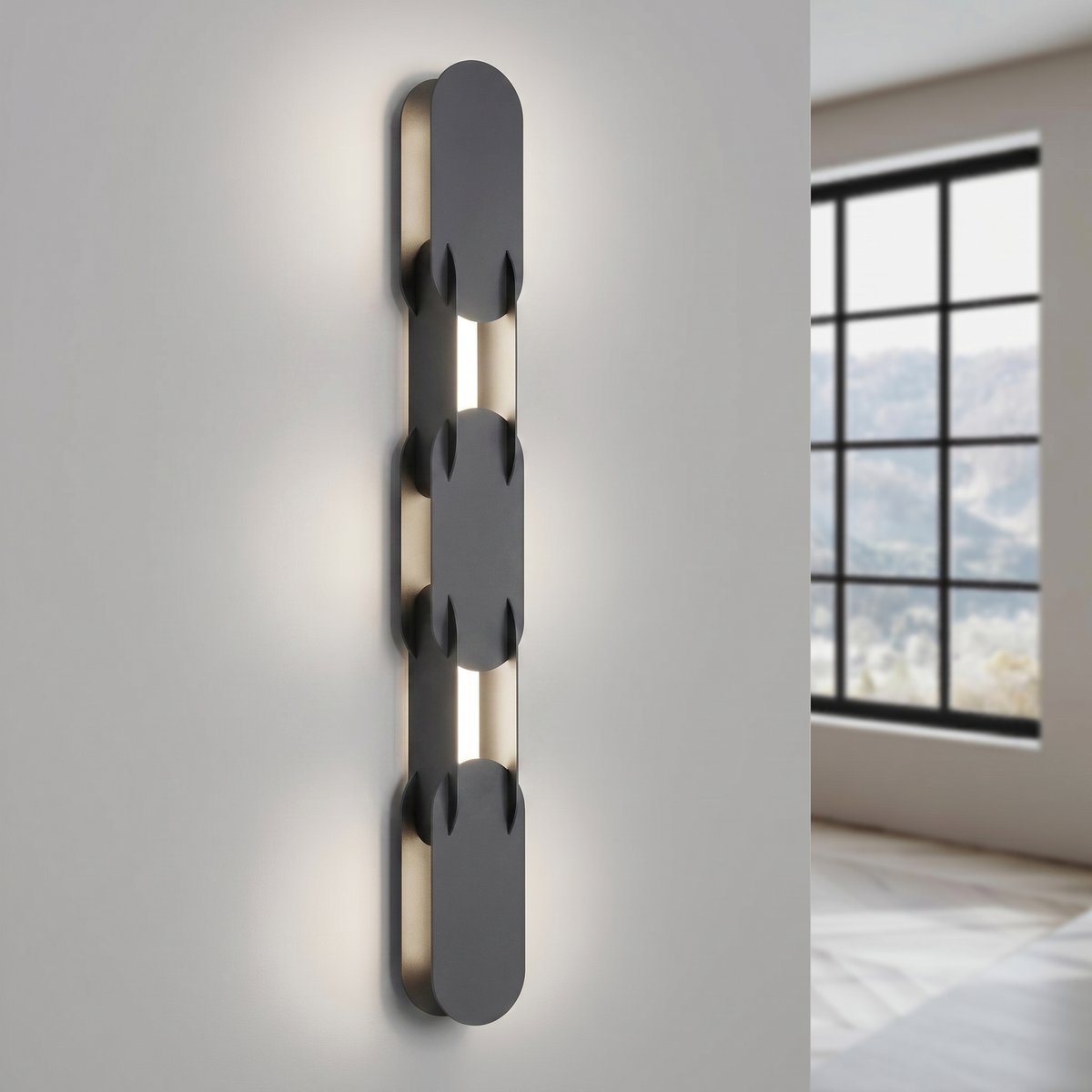 Applique murale Acier Noir LED 1 Chain noir, EDEN