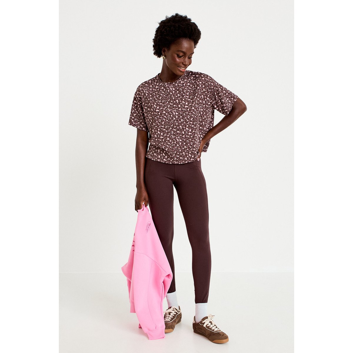 T-shirt col rond manches courtes violet, CACHE CACHE