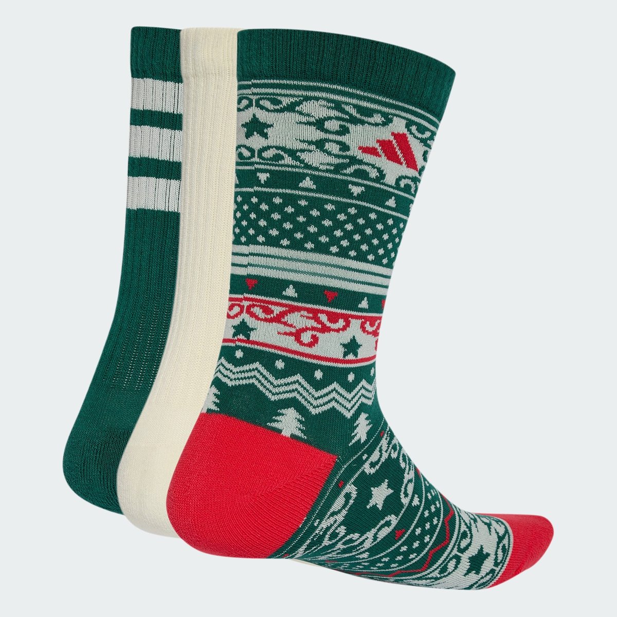 Chaussettes Mi-Mollet Graphiques Christmas Adidas (3 Paires) Chaussettes Mi-Mollet Graphiques Christmas Adidas (3 Paires) collegiate green / ivory / pure ruby, ADIDAS SPORTSWEAR