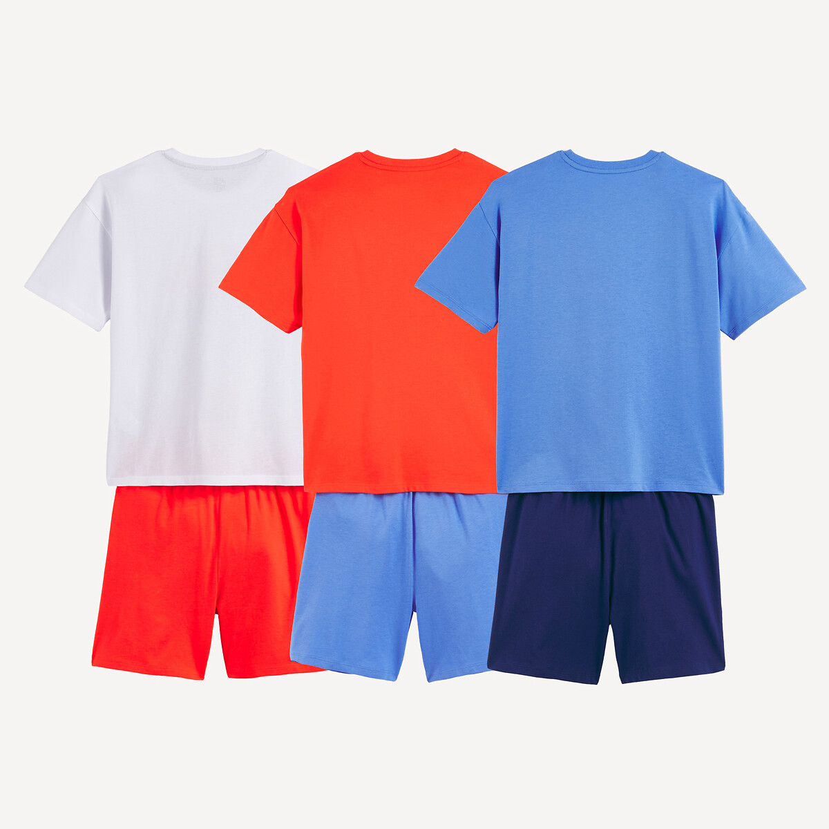 Lot de 3 pyjashorts en coton, thème plage assortis, LA REDOUTE COLLECTIONS