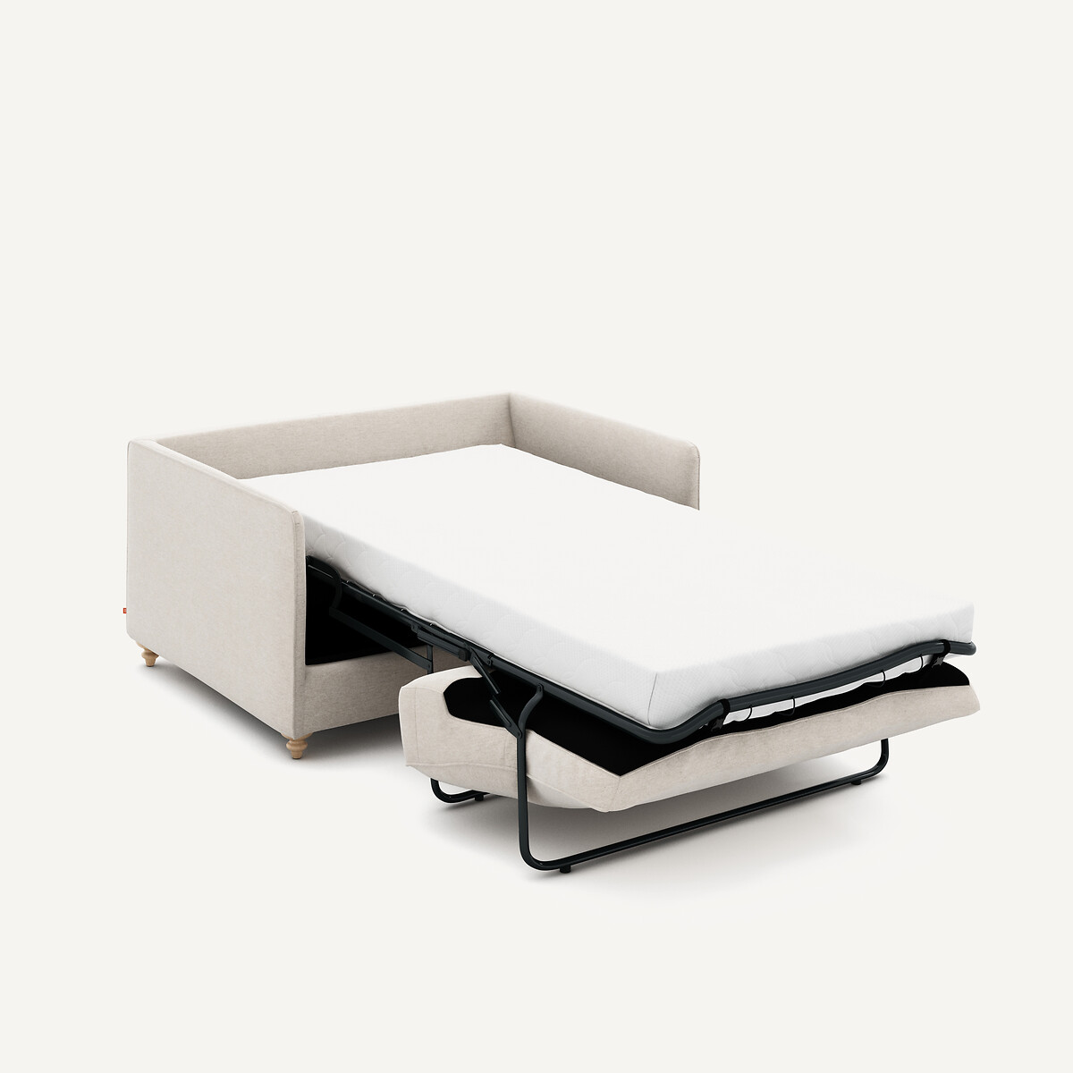 2-Sitzer-Sofa, umwandelbar, aus meliertem Leinen, LAZARE elfenbein, AM.PM