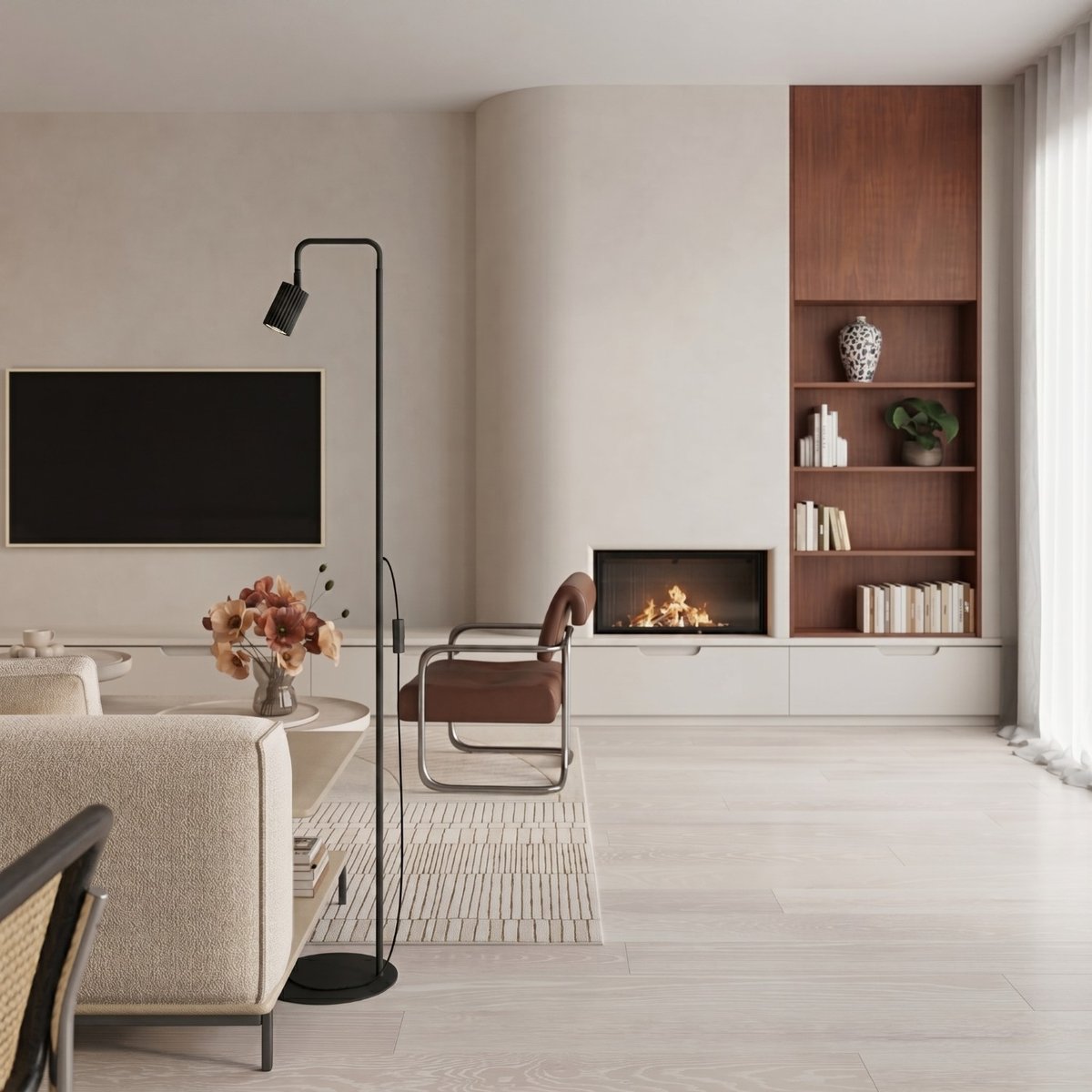 Lampadaire Aluminium Noir GU10 1 KARBON noir, EDEN
