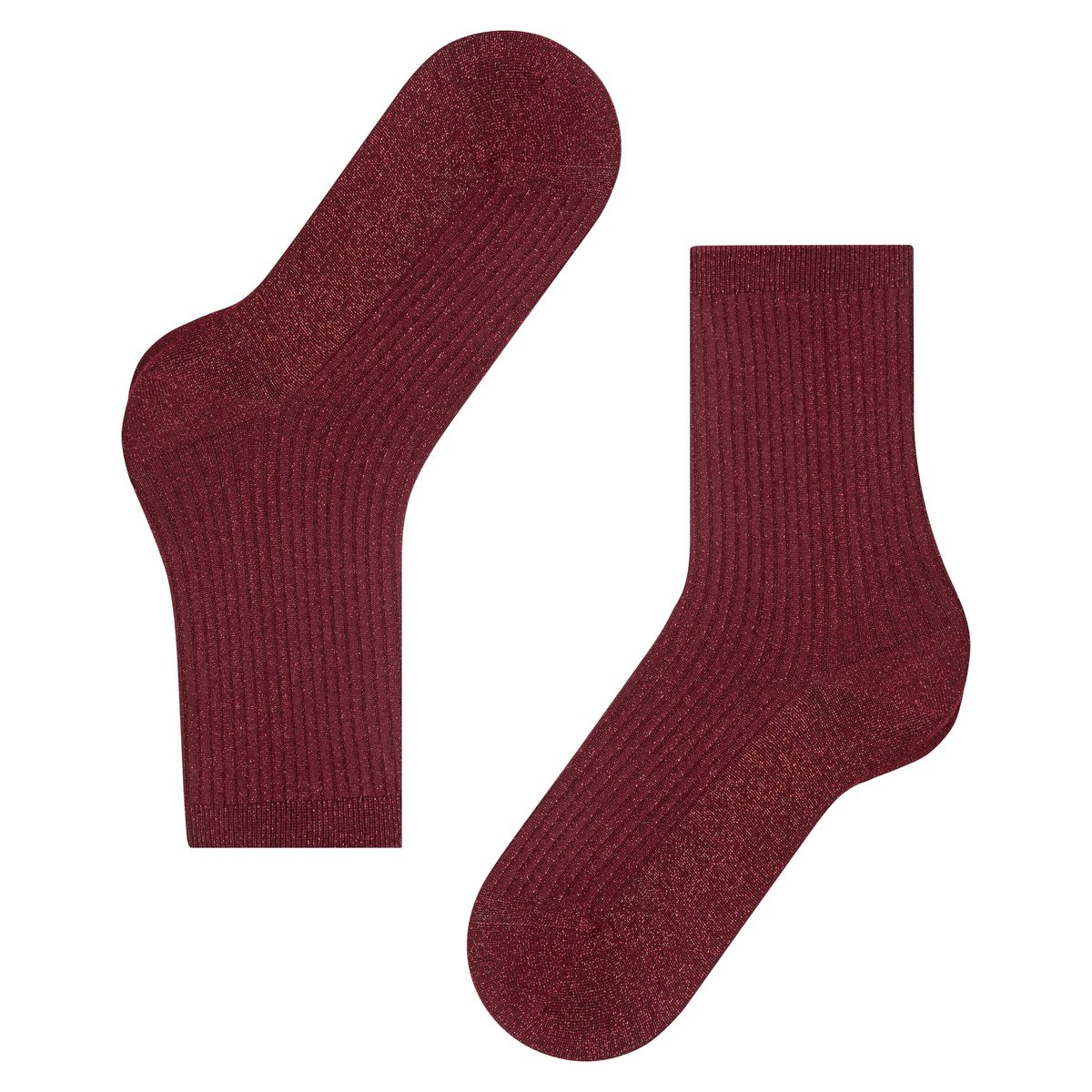 Chaussettes Shiny Rib rouge, FALKE