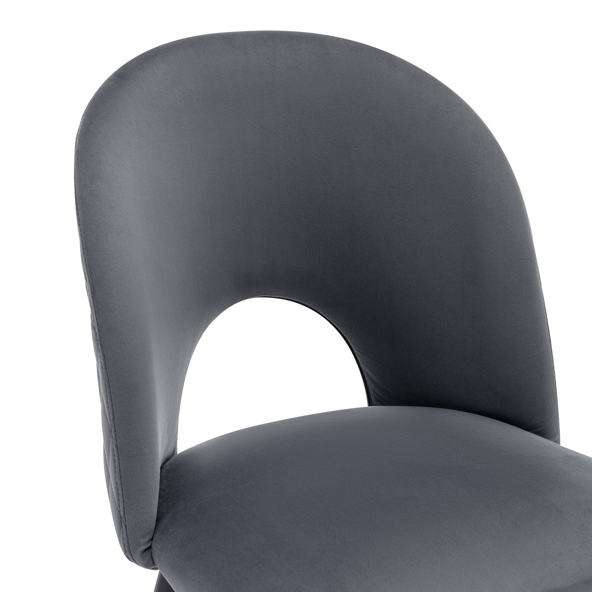 Lot de 6 chaises de salle à manger style industriel en velours, BANZEL gris, MEUBLES COSY
