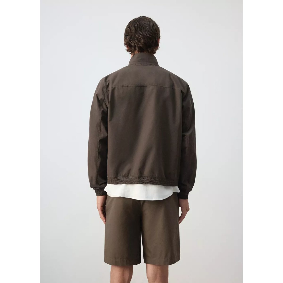 Veste droite coton lyocell marron, MANGO MAN