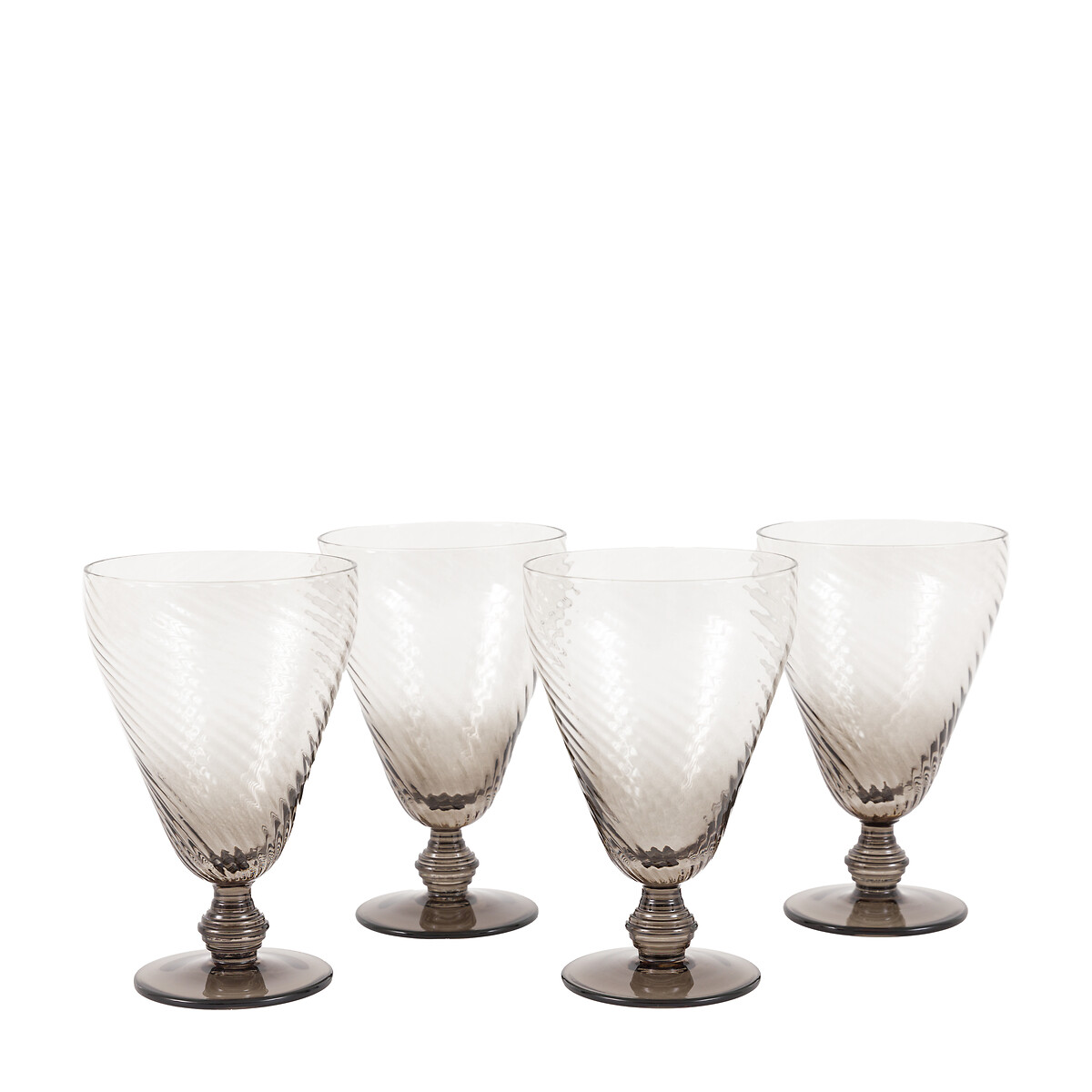 Set of 4 Vela Wine Glasses in Smoked Grey grey, ÉDITÉ