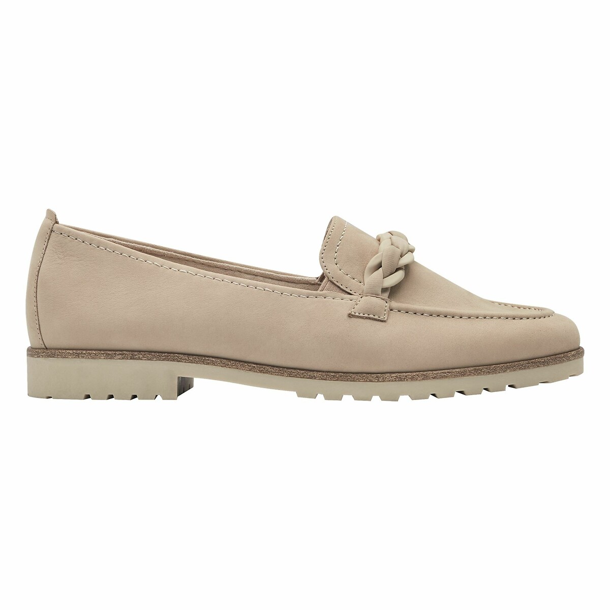 Mocassins en cuir taupe, TAMARIS