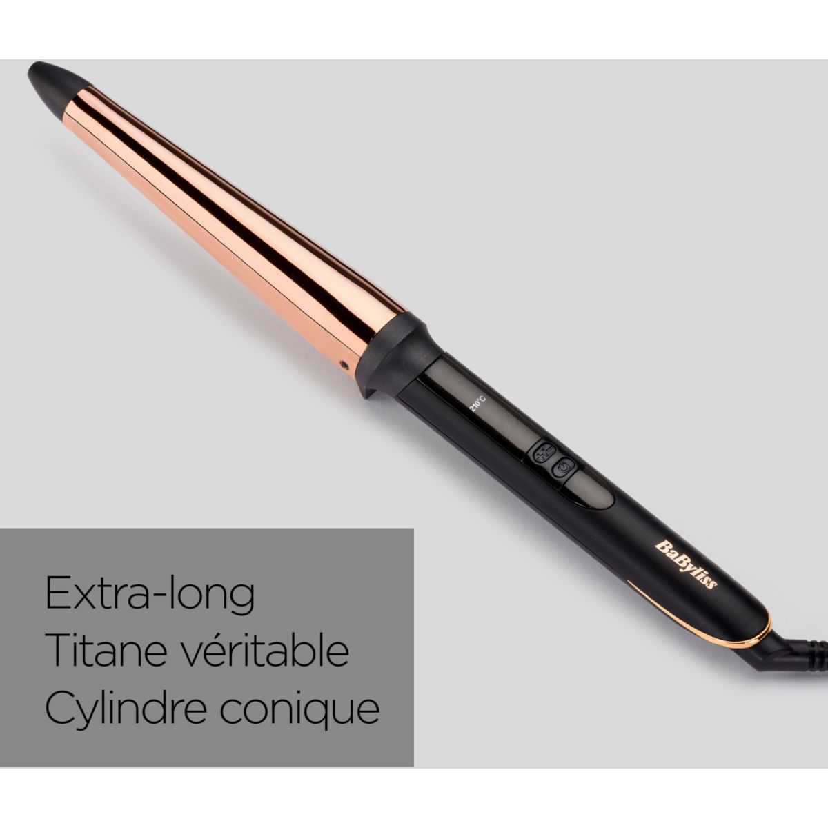 Fer à boucler C458E Salon Brilliance Conical couleur unique, BABYLISS