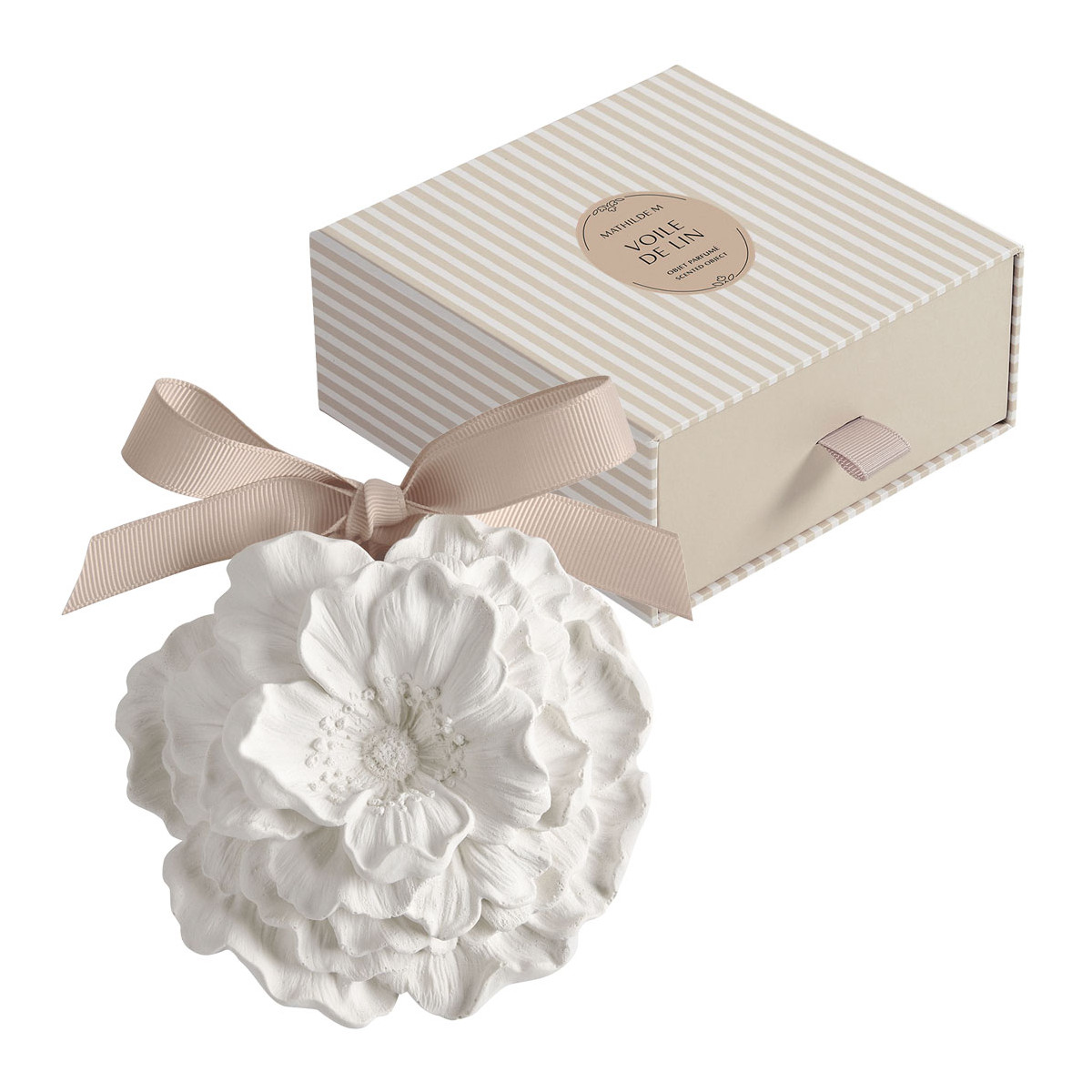 Décor parfumé Grande Fleur - VOILE DE LIN blanc, MATHILDE M