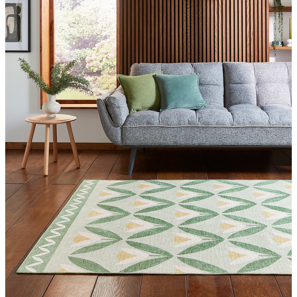 Tulip Trellis Washable Rug pine, SCION