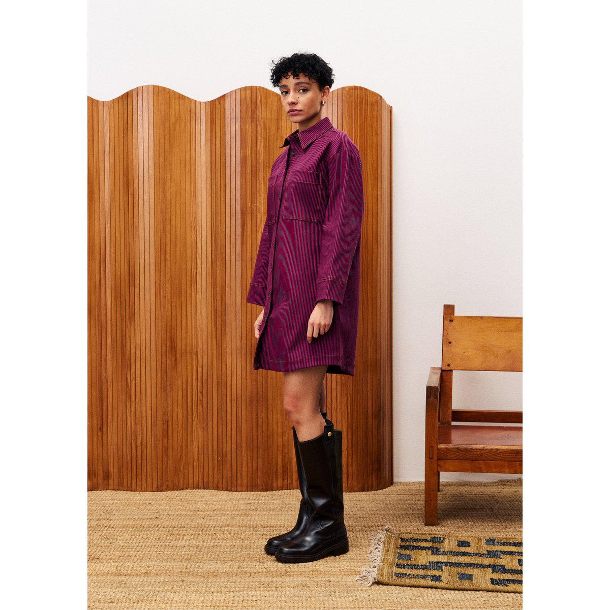 Robe  en coton DIANELLA rose fuchsia, FRNCH