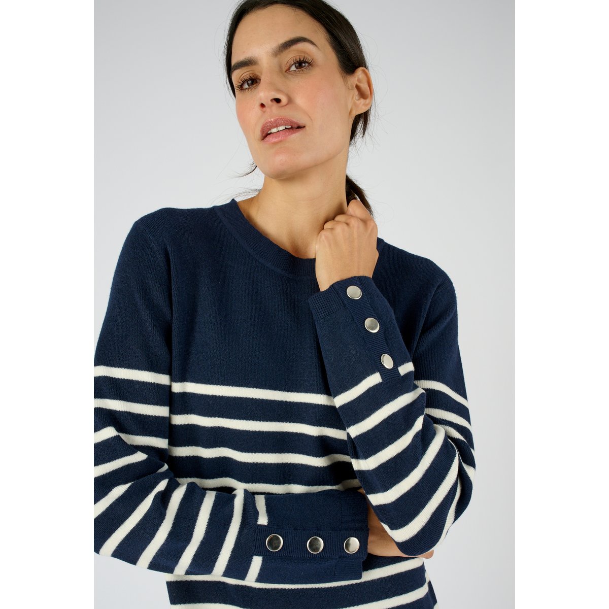 Robe-pull esprit marinière Thermolactyl bleu marine rayé, DAMART